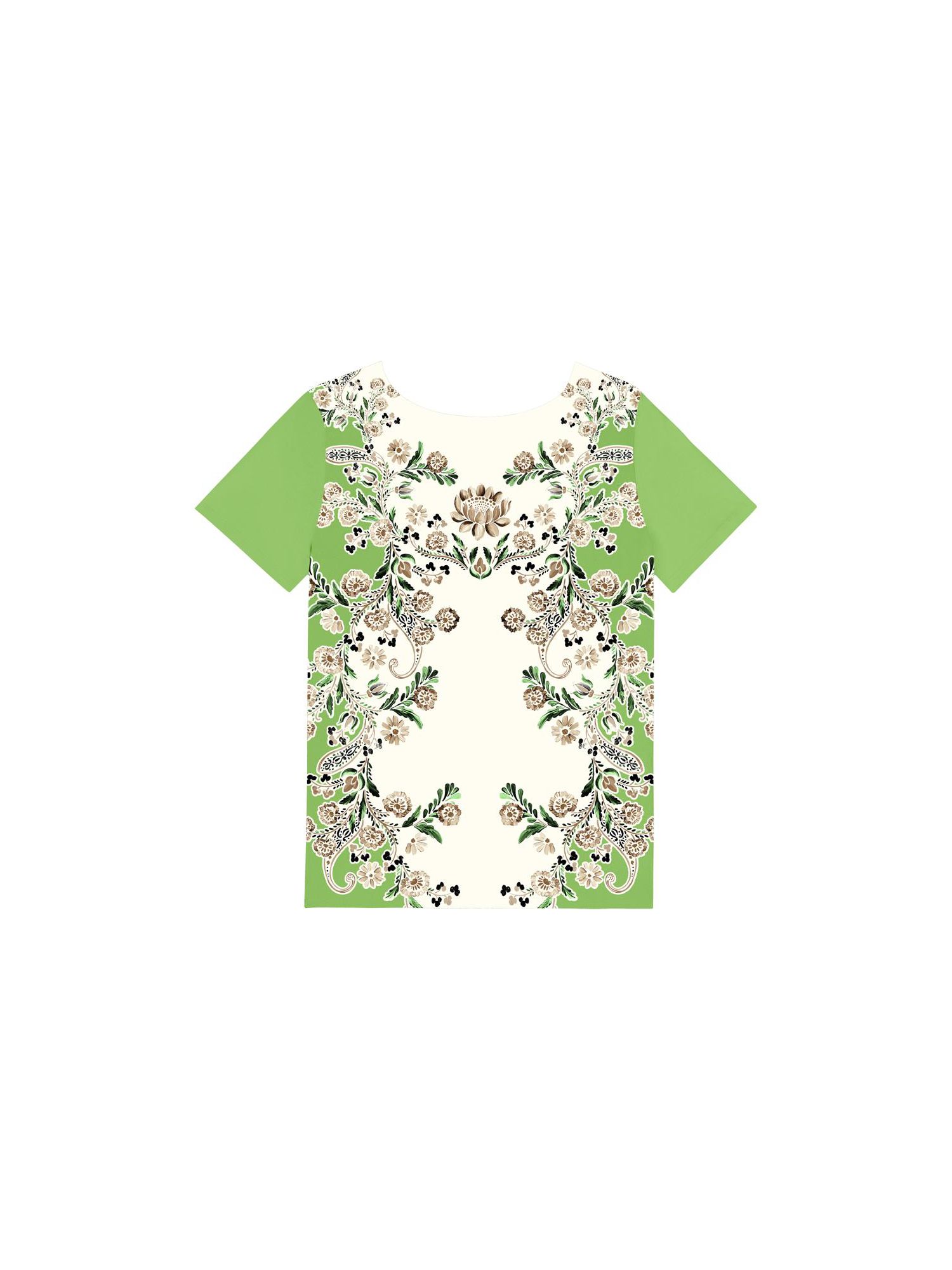 Blusa Lez a Lez Manga Curta Com Frente Estampada Em Verde 1107 