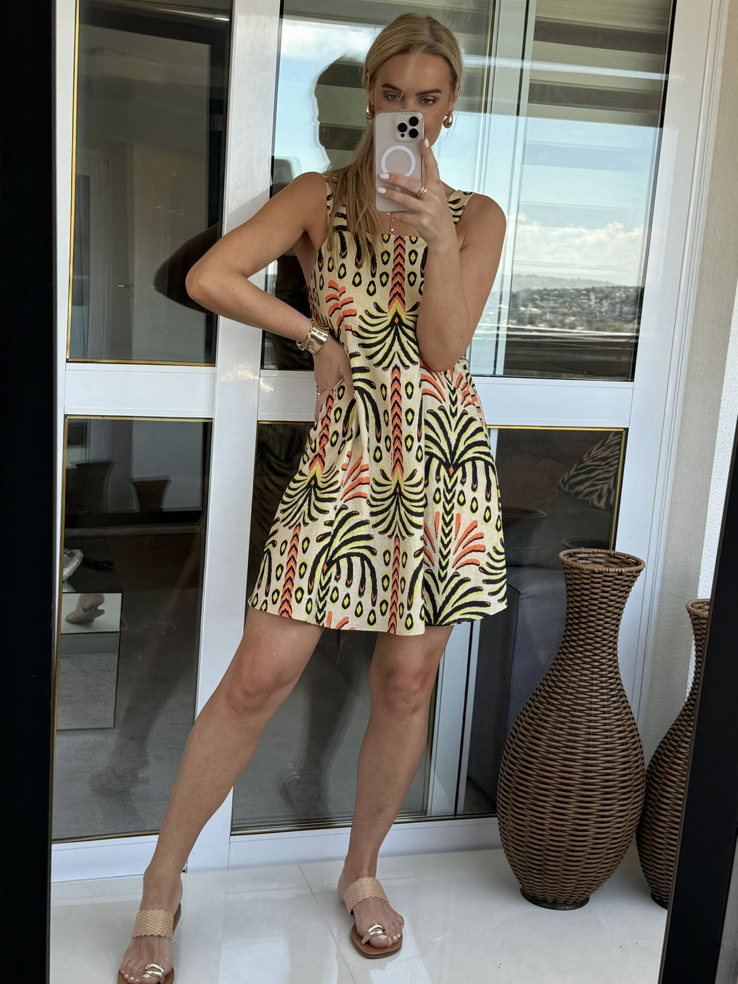 Vestido Lez a Lez Curto Estampado Tropicalia 0411