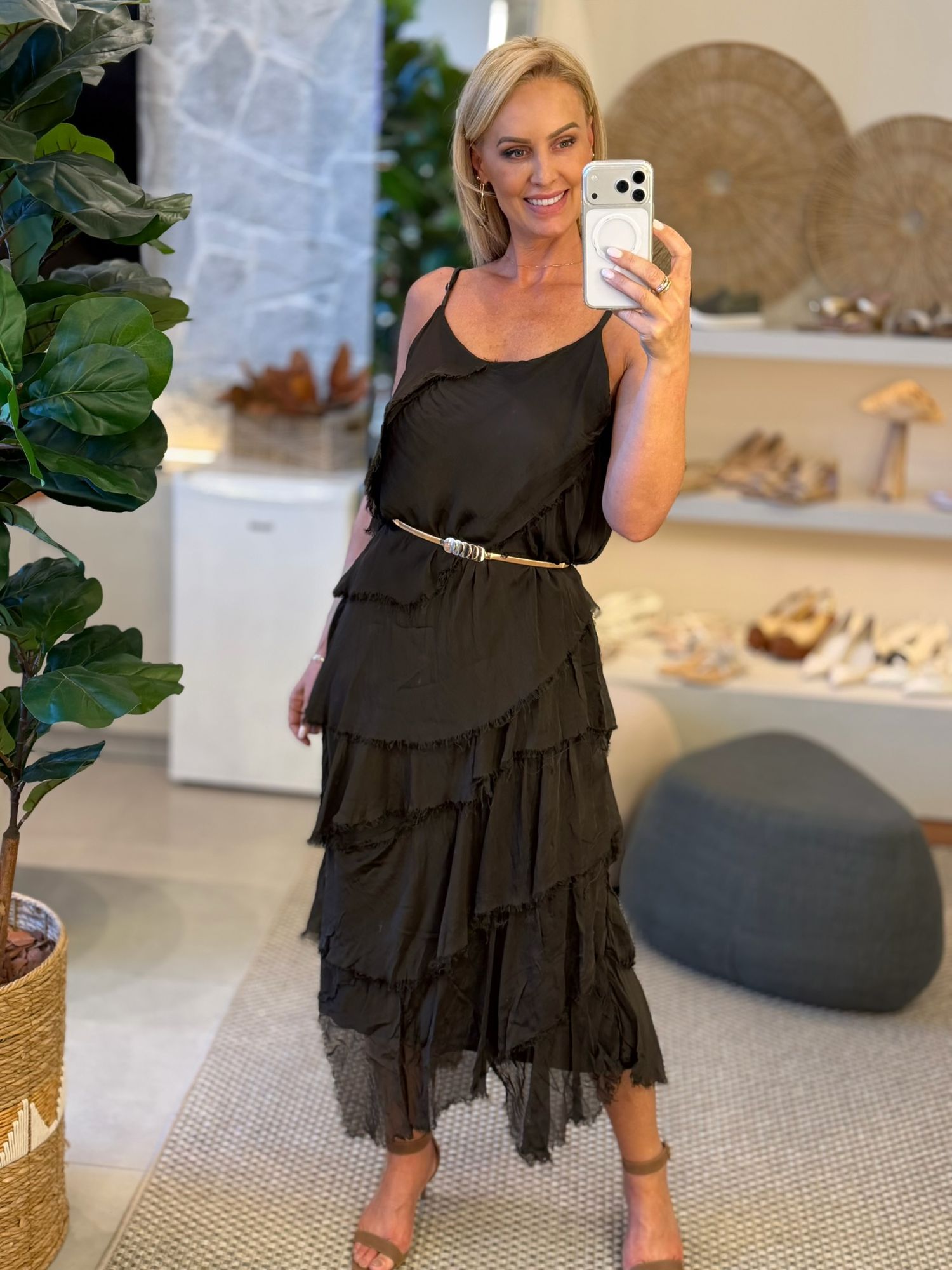 Vestido Ms Seda Marrom 0701 