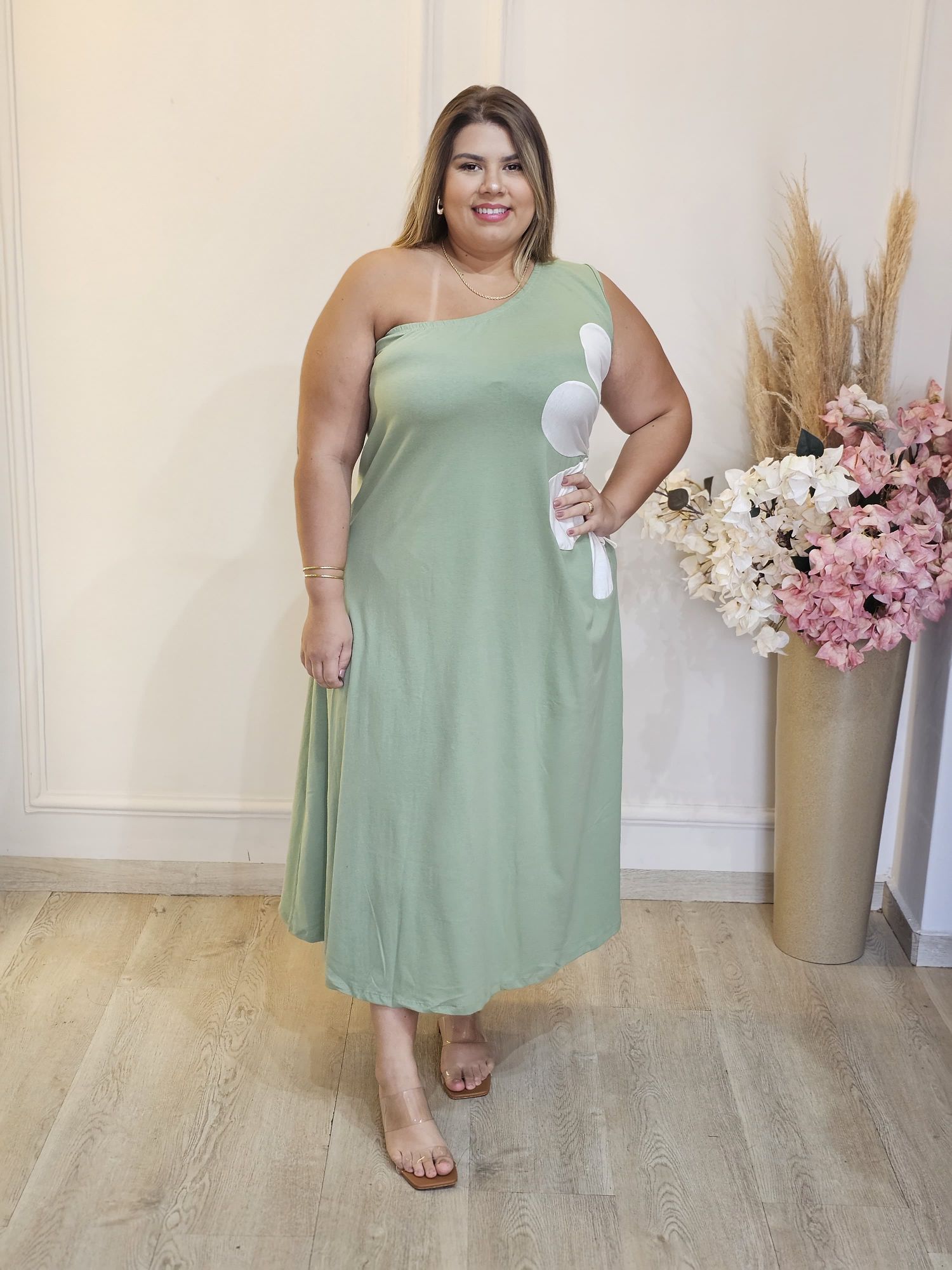 VESTIDO BELLA FLOR NULA MANGA PISTACHE - 333333334... - Érika Araújo Store