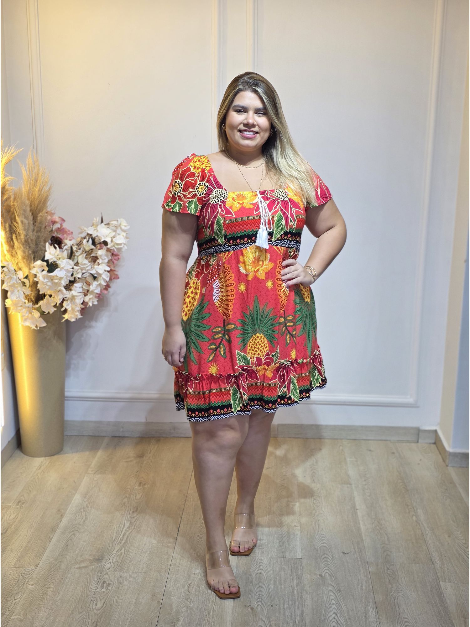 VESTIDO BABI - 3333333368736 LARANJA - Érika Araújo Store