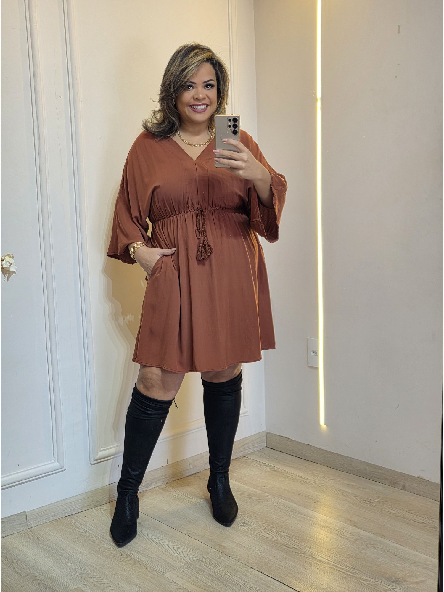 VESTIDO BATA JUJU - TERRA COTA - Érika Araújo Store