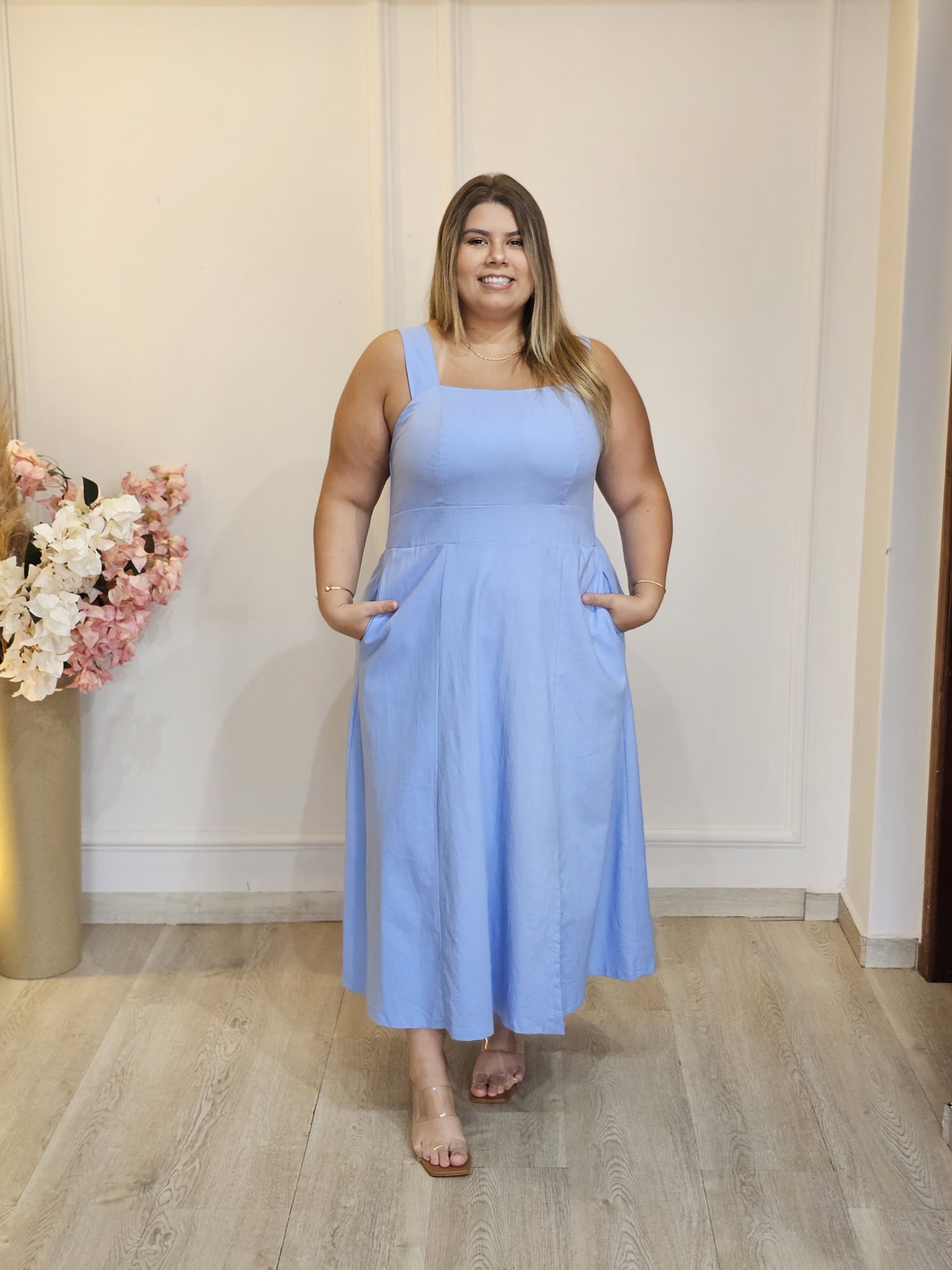 VESTIDO ALÇA LINHO AQUAMARINE - 3333333348349 - Érika Araújo Store