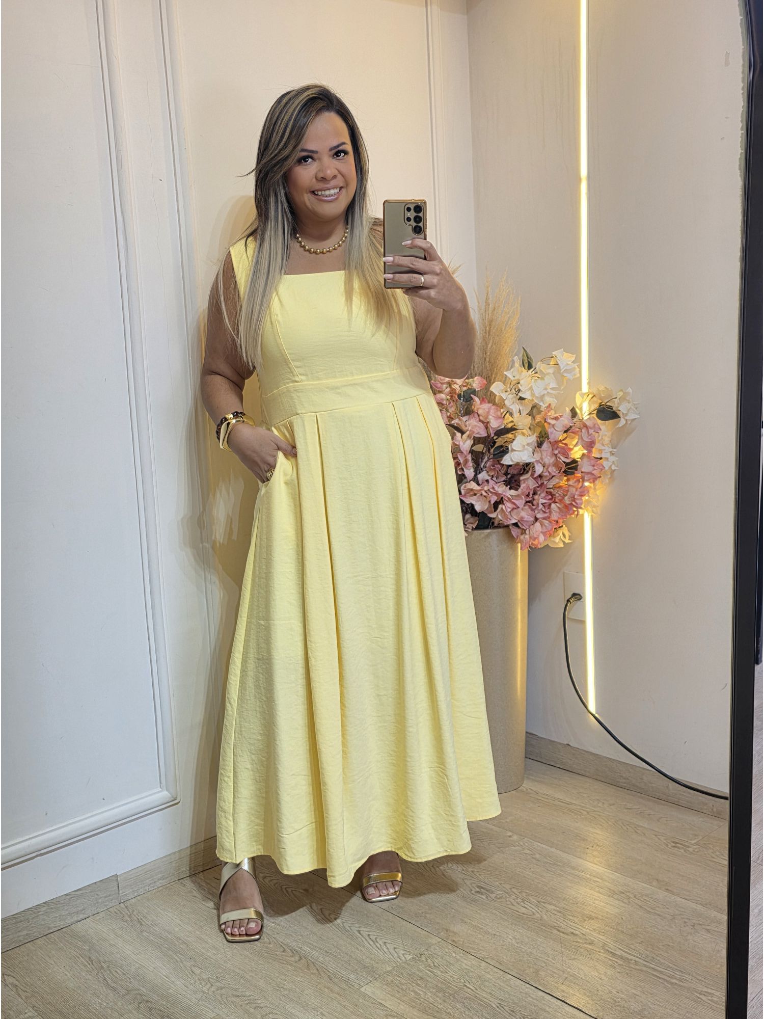 VESTIDO LIZ AMARELO - 01 - Érika Araújo Store