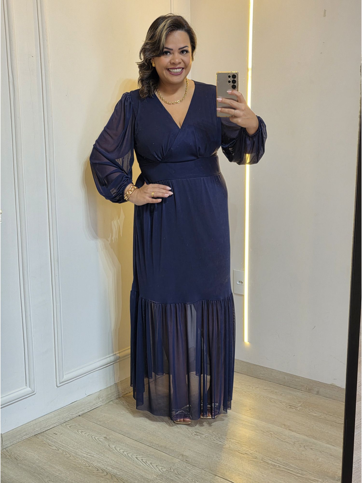VESTIDO ELLEGANCE MANGA LONGA - 2621216161 - Érika Araújo Store