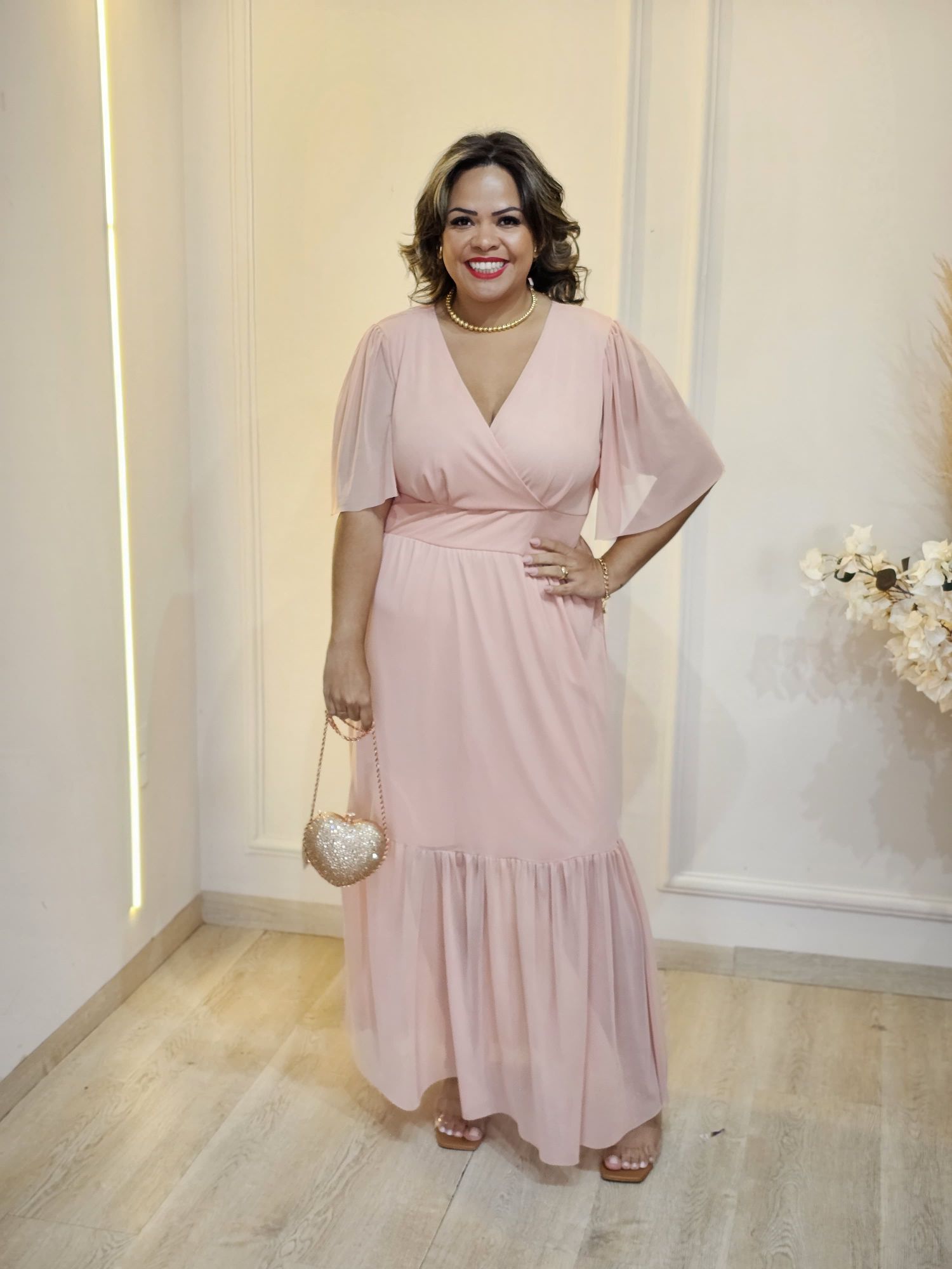 VESTIDO ELLEGANCE EM TULE ROSE - 3333333341999 - Érika Araújo Store
