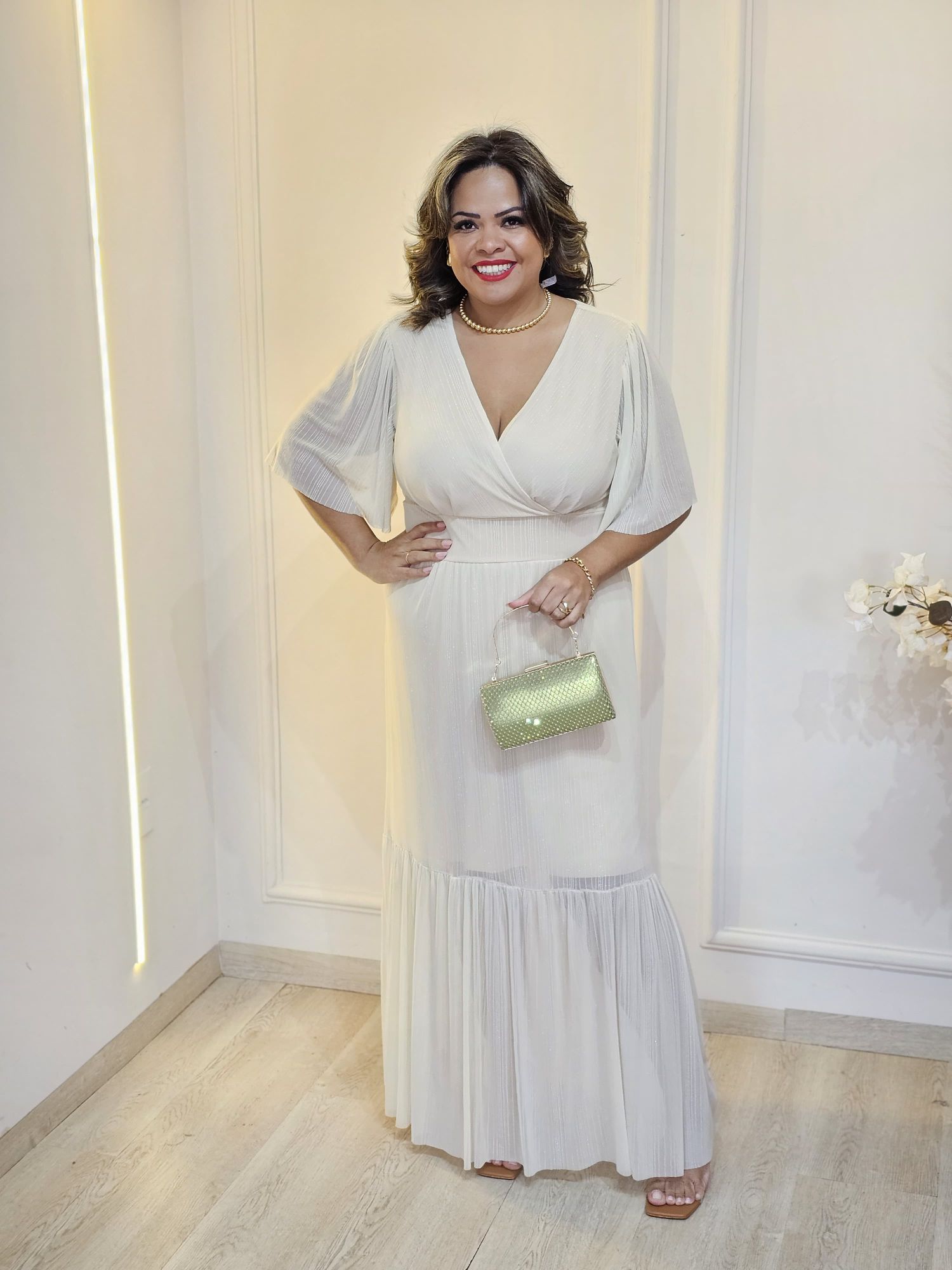 VESTIDO ELLEGANCE EM TULE NUDE BRILHO - 3333333341... - Érika Araújo Store