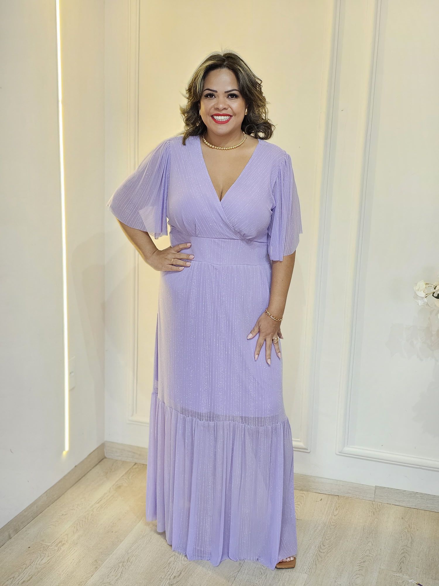 VESTIDO ELLEGANCE EM TULE LAVANDA BRILHO - 3333333... - Érika Araújo Store