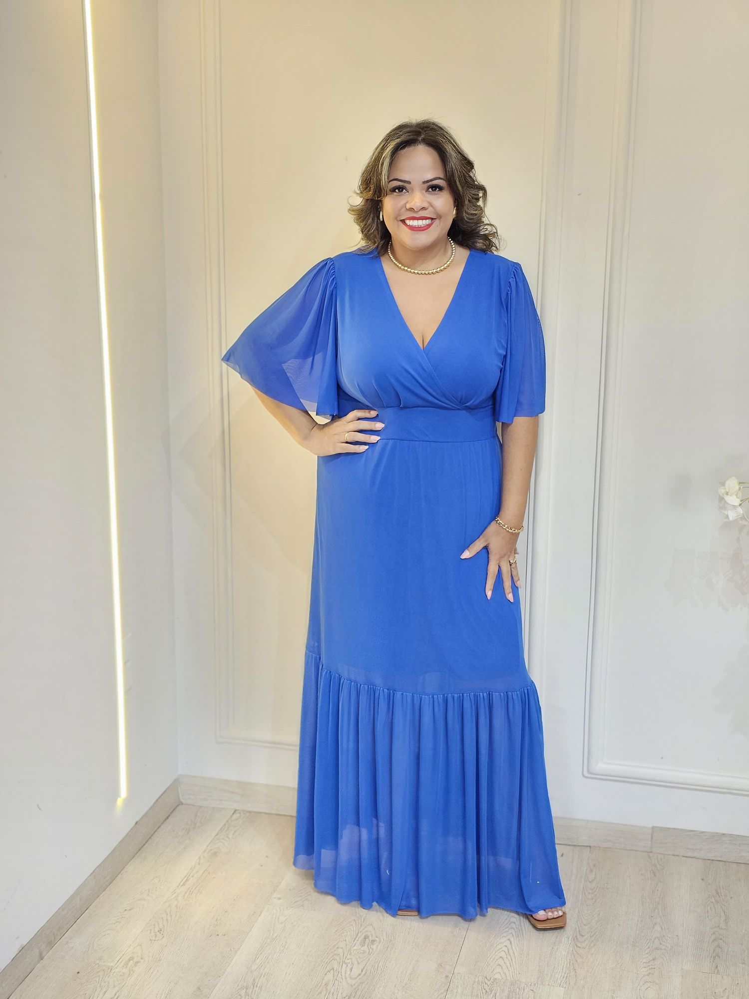 VESTIDO ELLEGANCE EM TULE AZUL - 3333333348561 - Érika Araújo Store