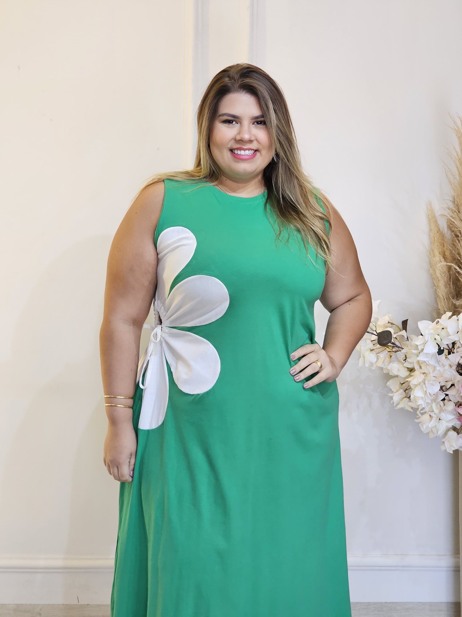 VESTIDO BELLA FLOR VERDE - 333333352625 - Érika Araújo Store