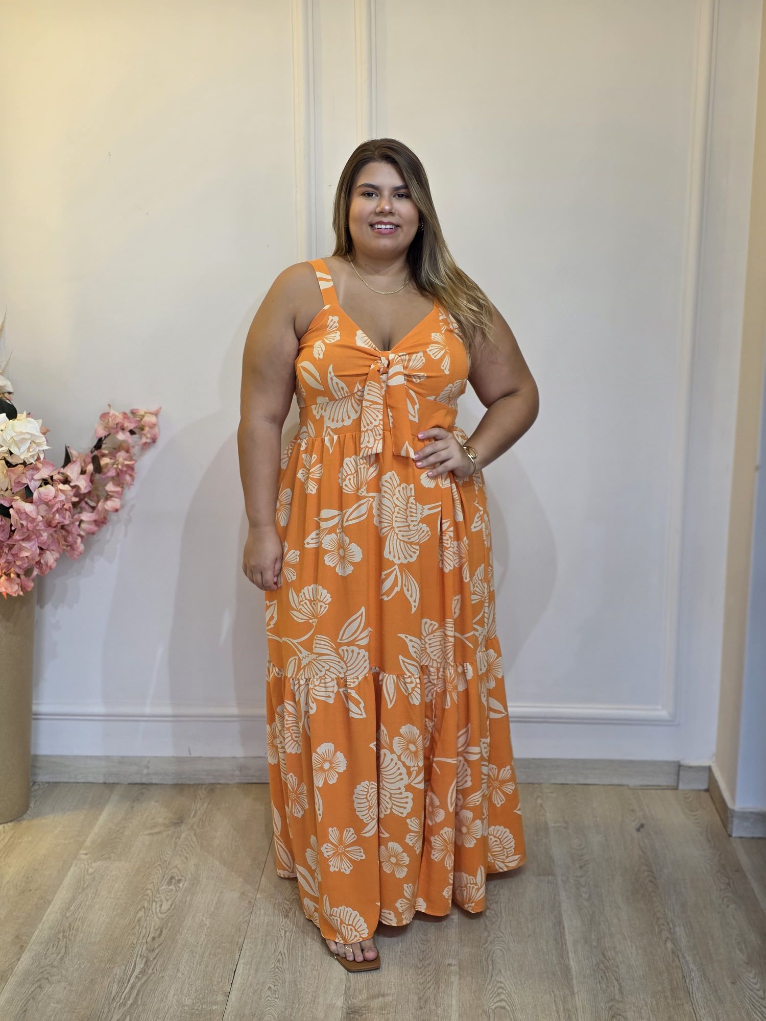 VESTIDO ZOE LARANJA - 1234 - Érika Araújo Store