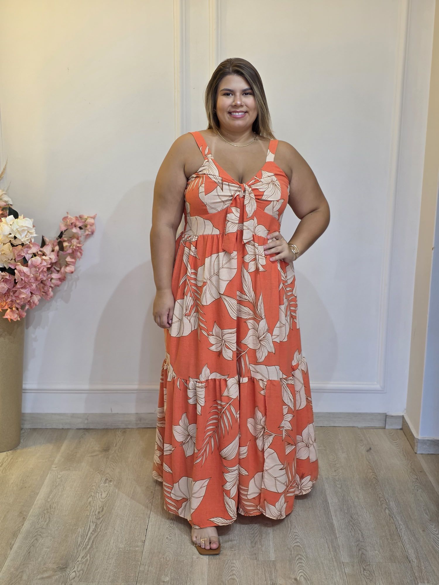 VESTIDO ZOE LARANJA ESCURO - 123 - Érika Araújo Store
