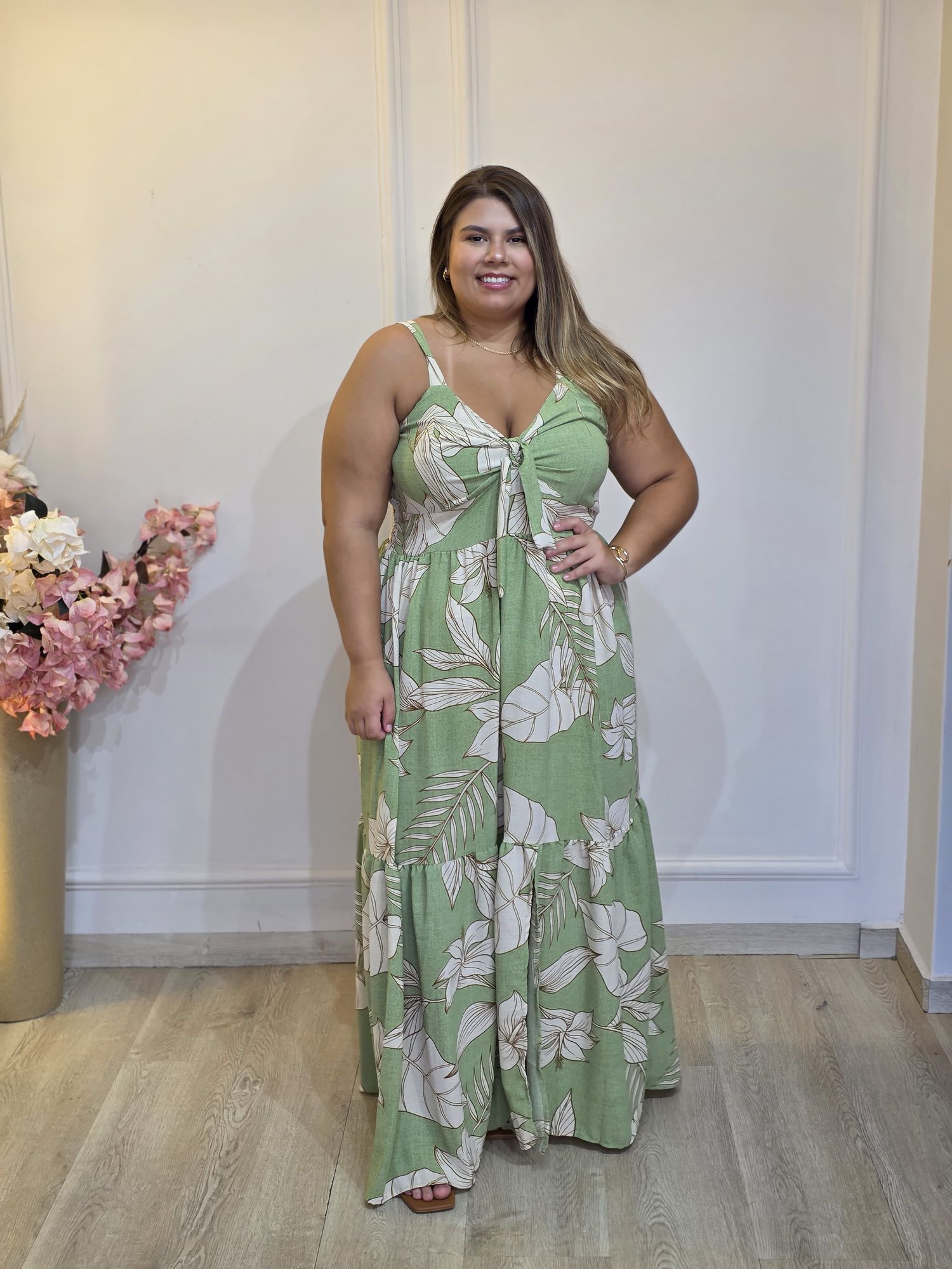 VESTIDO ZOE PISTACHE - 1234567 - Érika Araújo Store