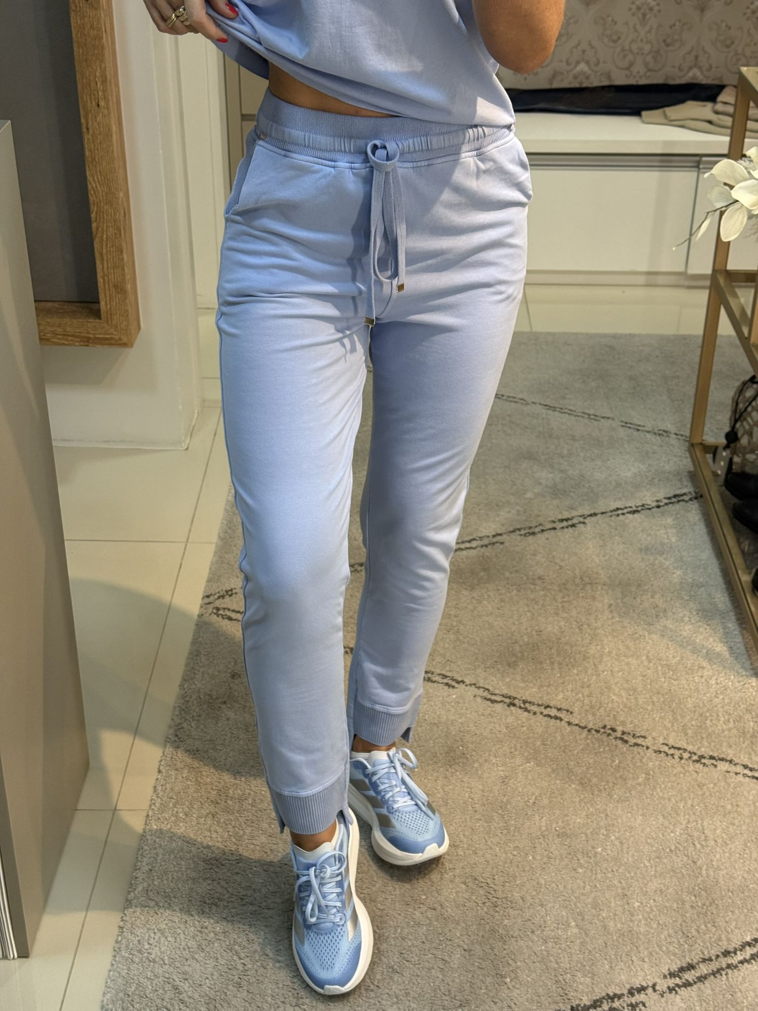 Calça Biamar Em Algodão E Barra Mullet Azul Claro 1507 