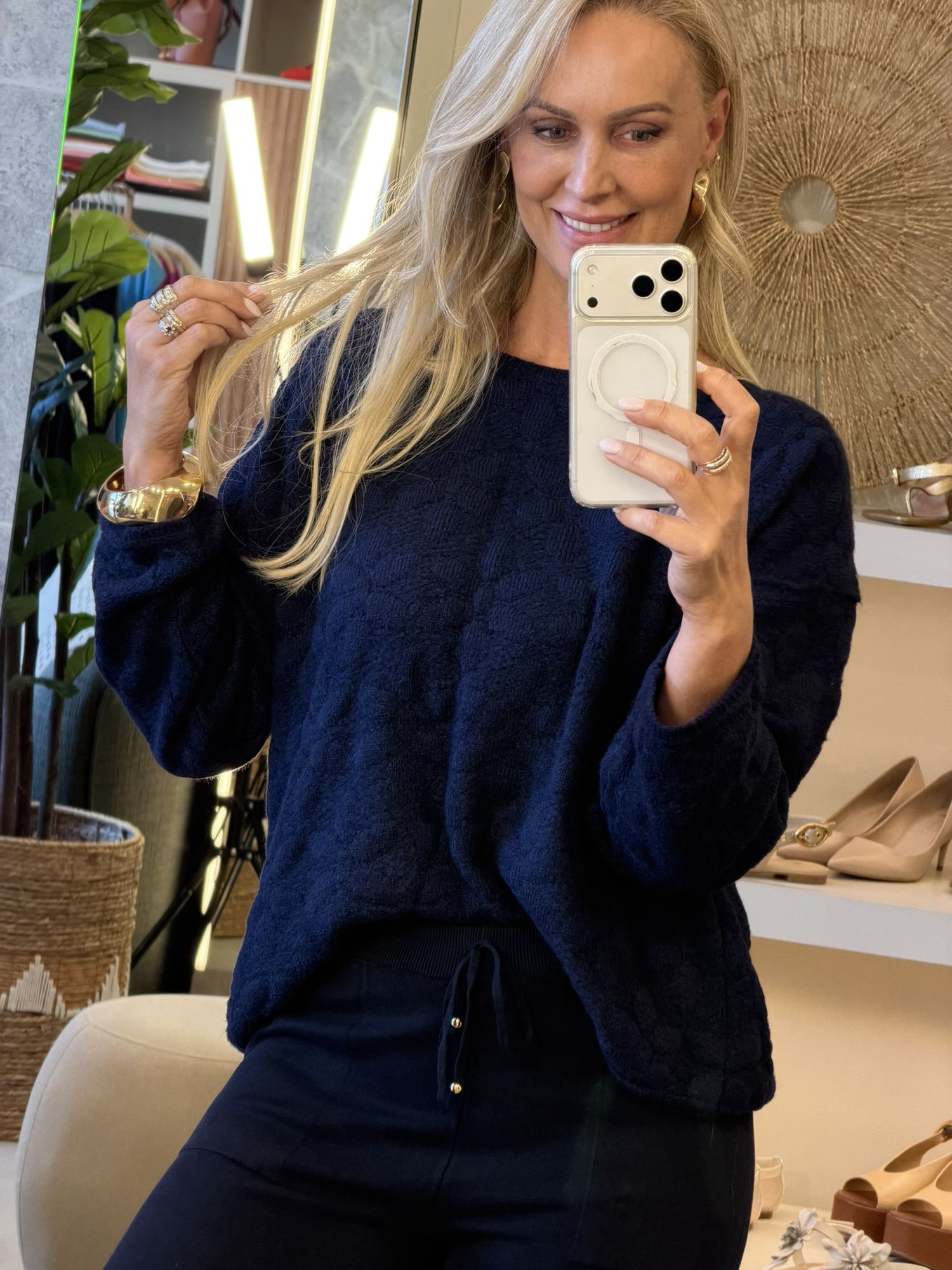 Blusa Abenção Oversized Azul Marinho 0601