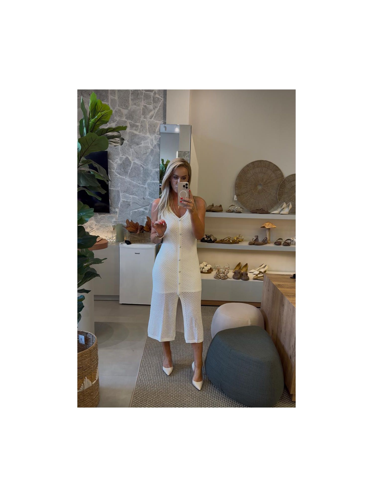  Vestido Le Bongã Tricô Regata Midi Off White 1012