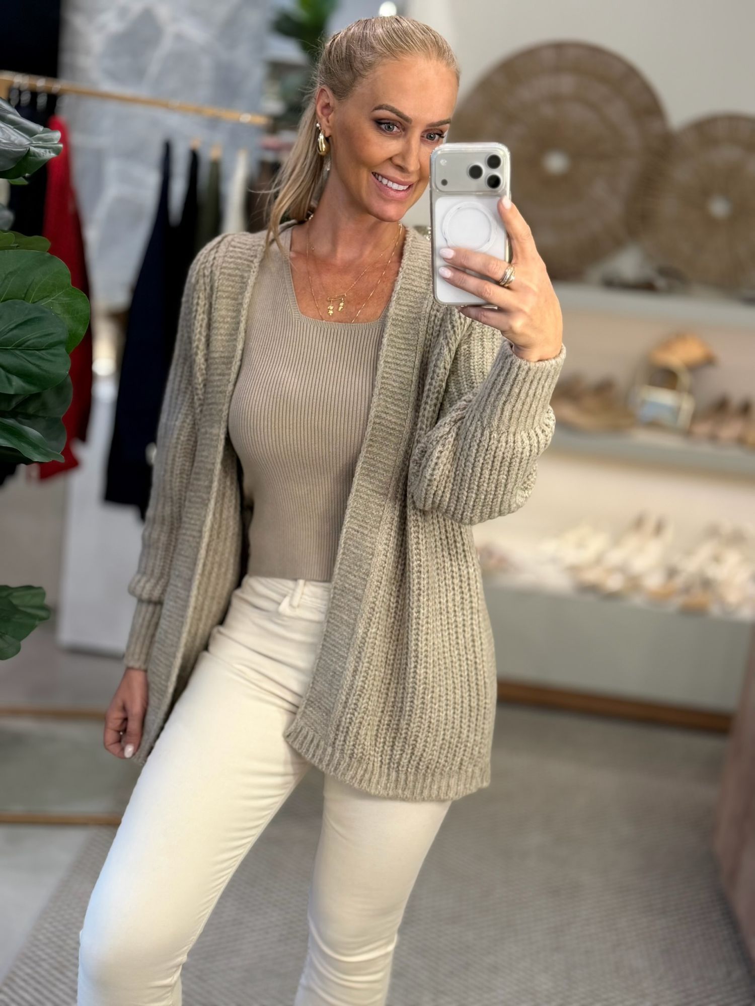 Casaco Biamar Alongado Bege Escuro 1601