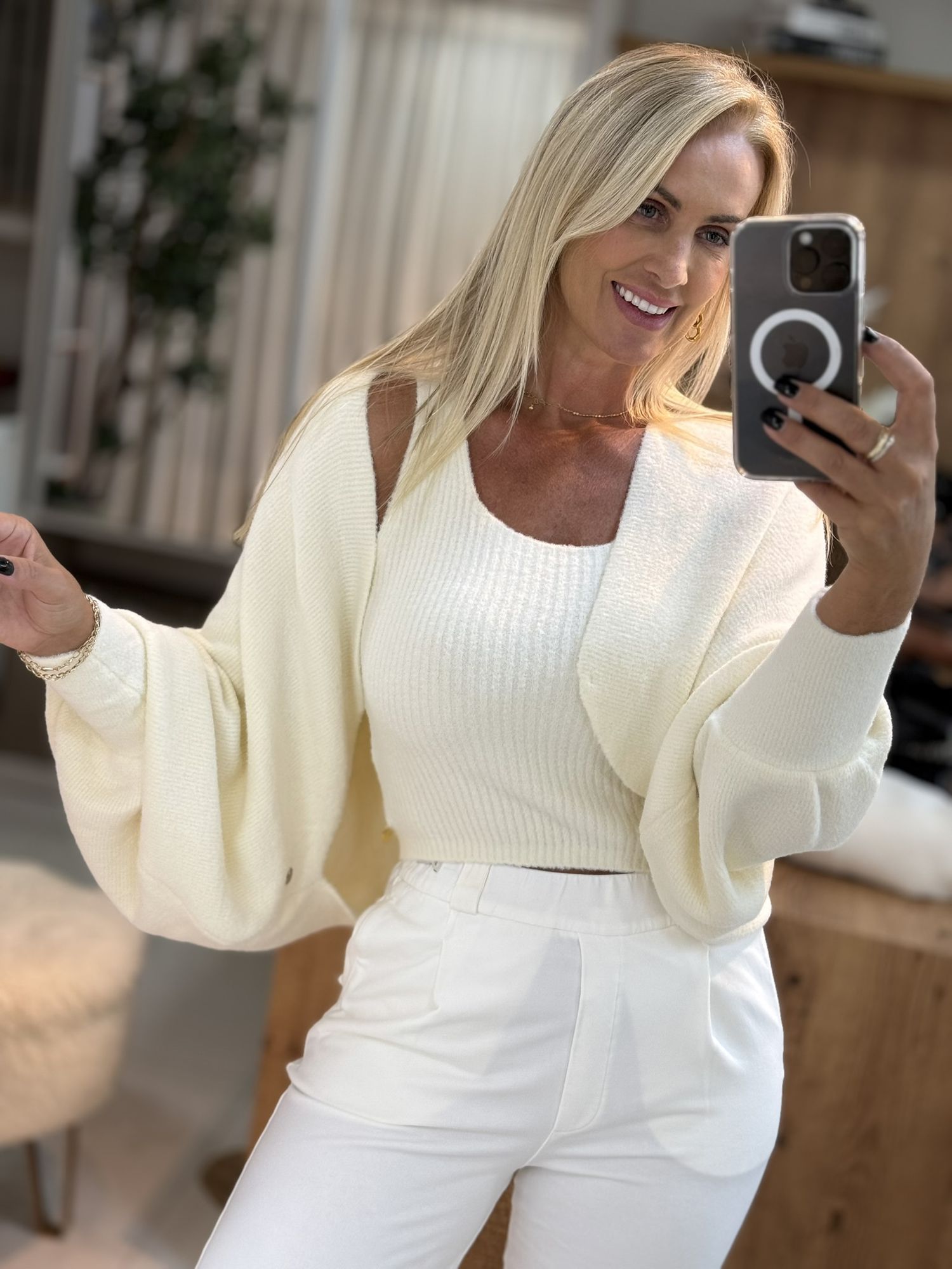 Bolero de Fio Pluma Off White 
