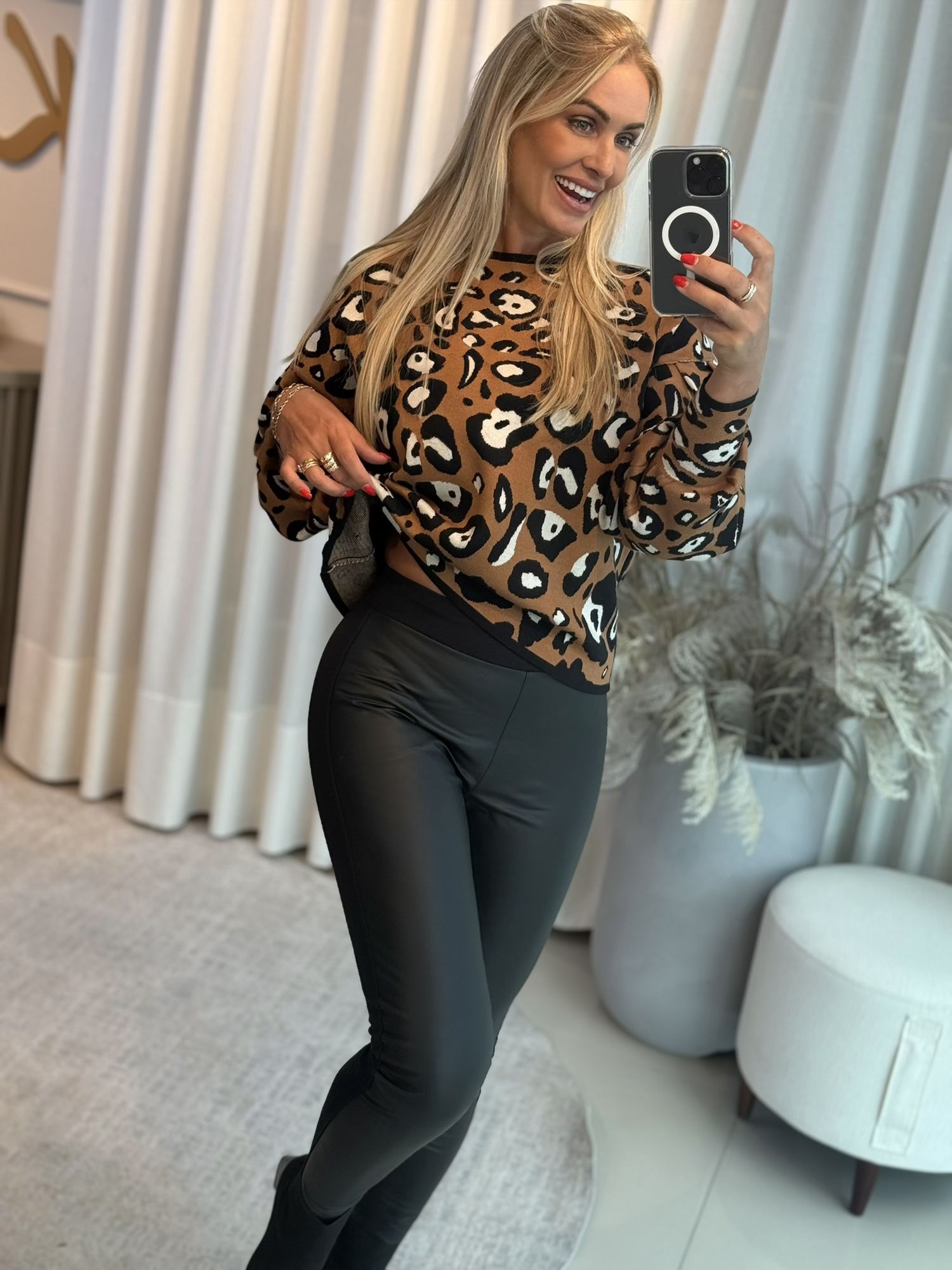 Blusa Biamar Animal Print Caramelo