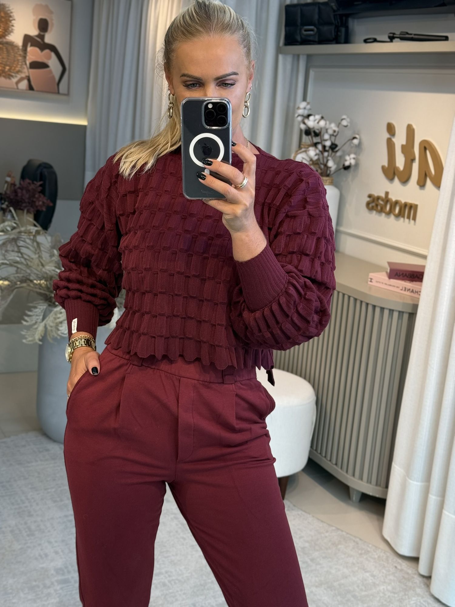 Blusa Biamar Em Ponto Laka Bordo