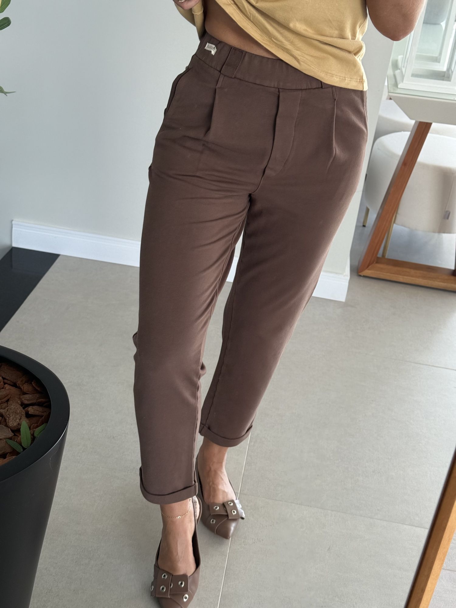 Calça Biamar De Algodão Marrom