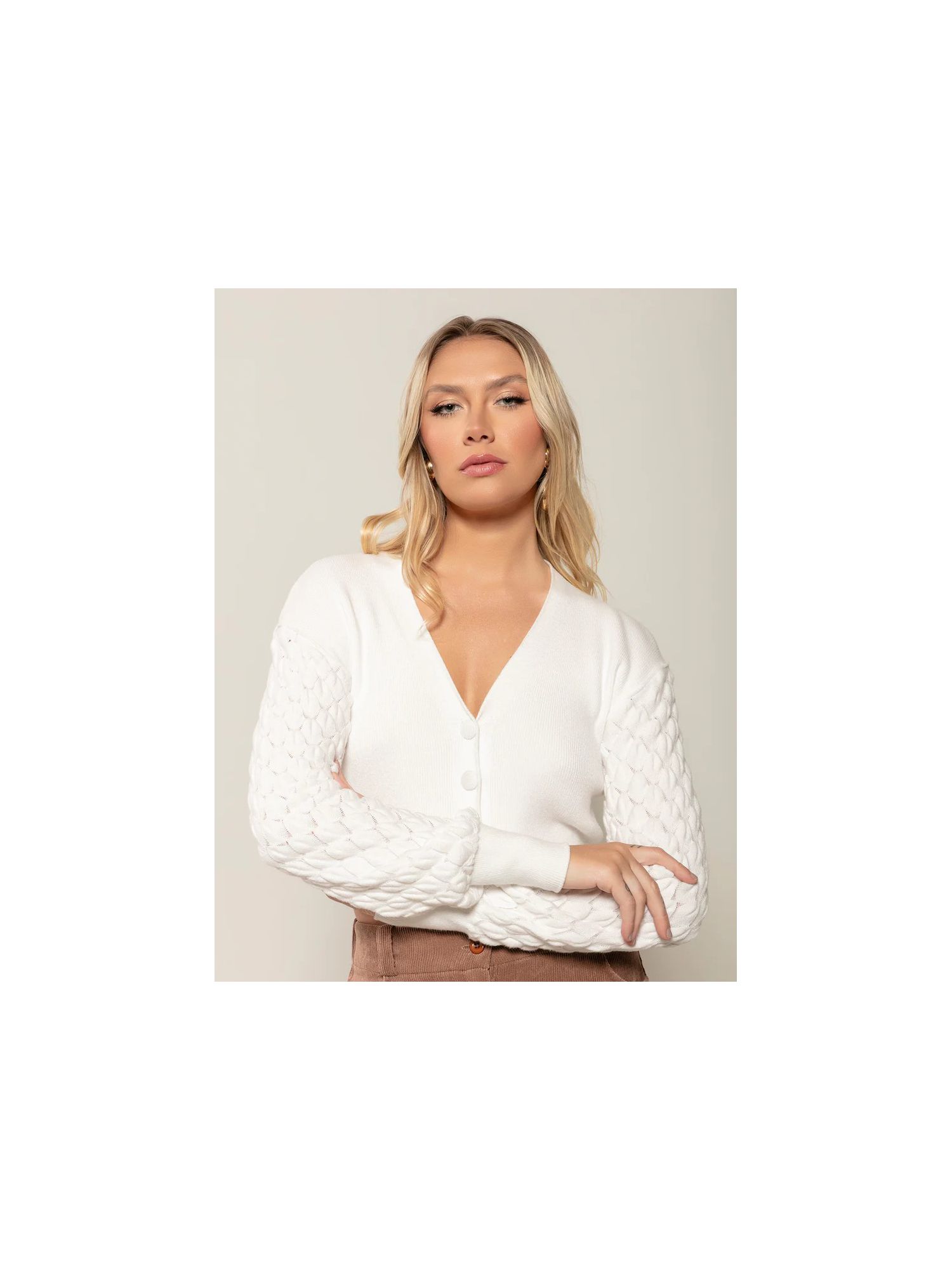 Casaco Biamar Ponto Escama Off White 