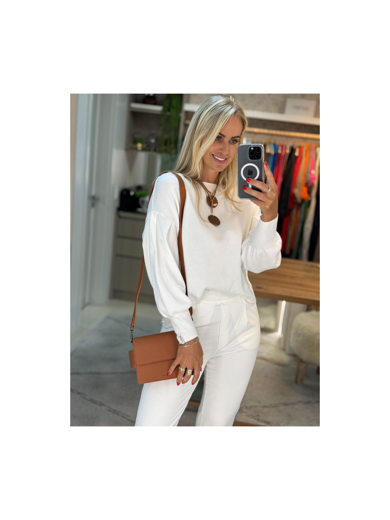 Blusa Biamar Com Manga Bufante Off White 