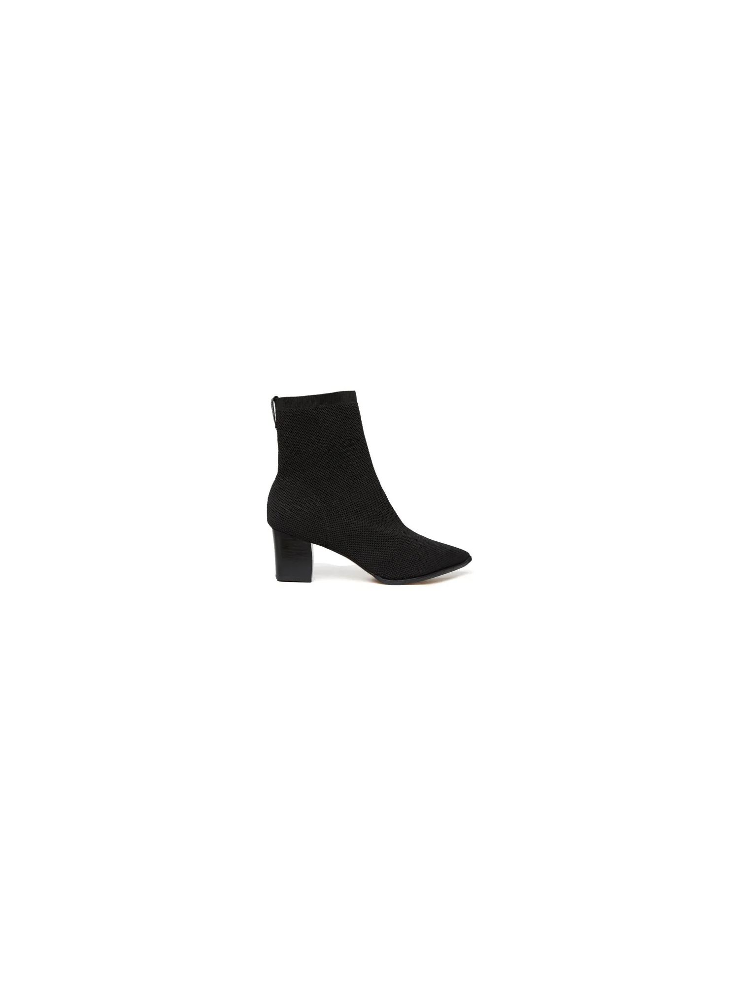 Bota De Tricô Com Bico Fino Preto