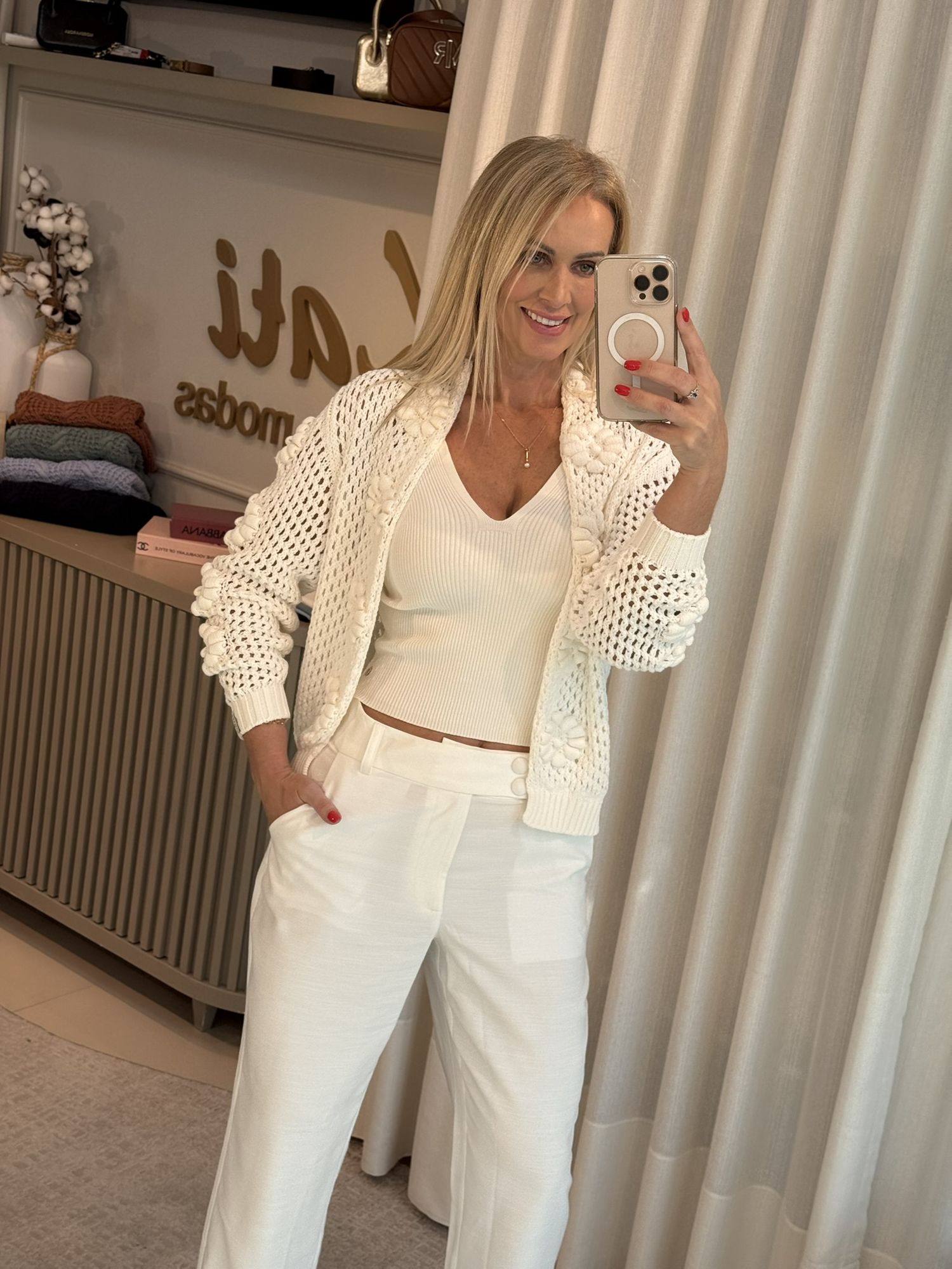 Casaco Biamar Em Algodão Vazado Off White 1507