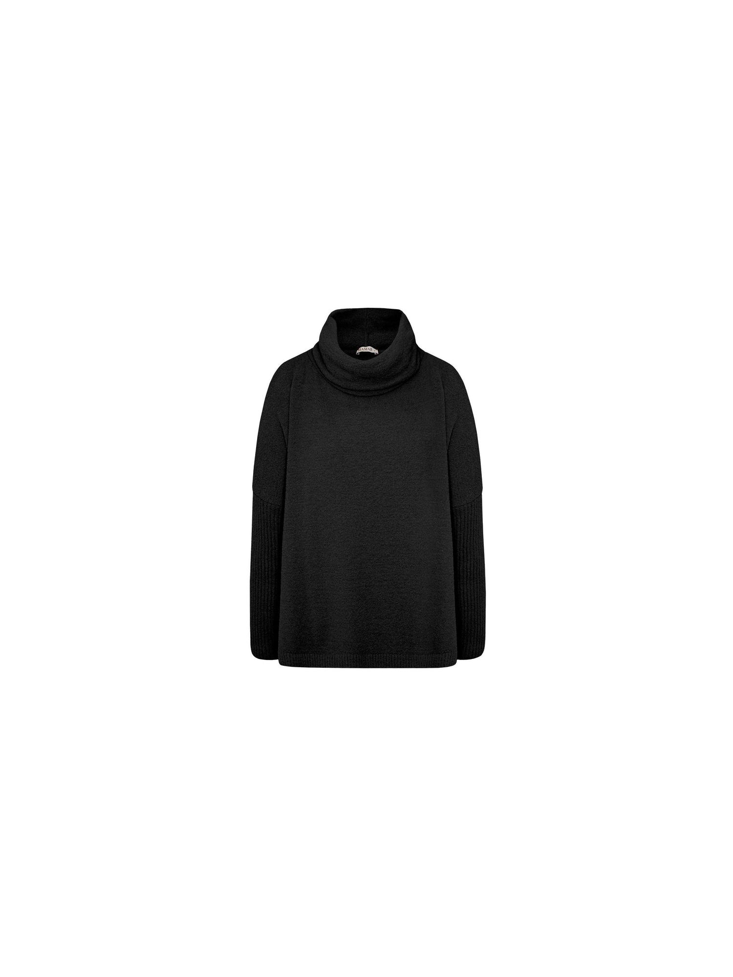 Blusa Biamar De Fio Pluma Com Gola Boba Preto