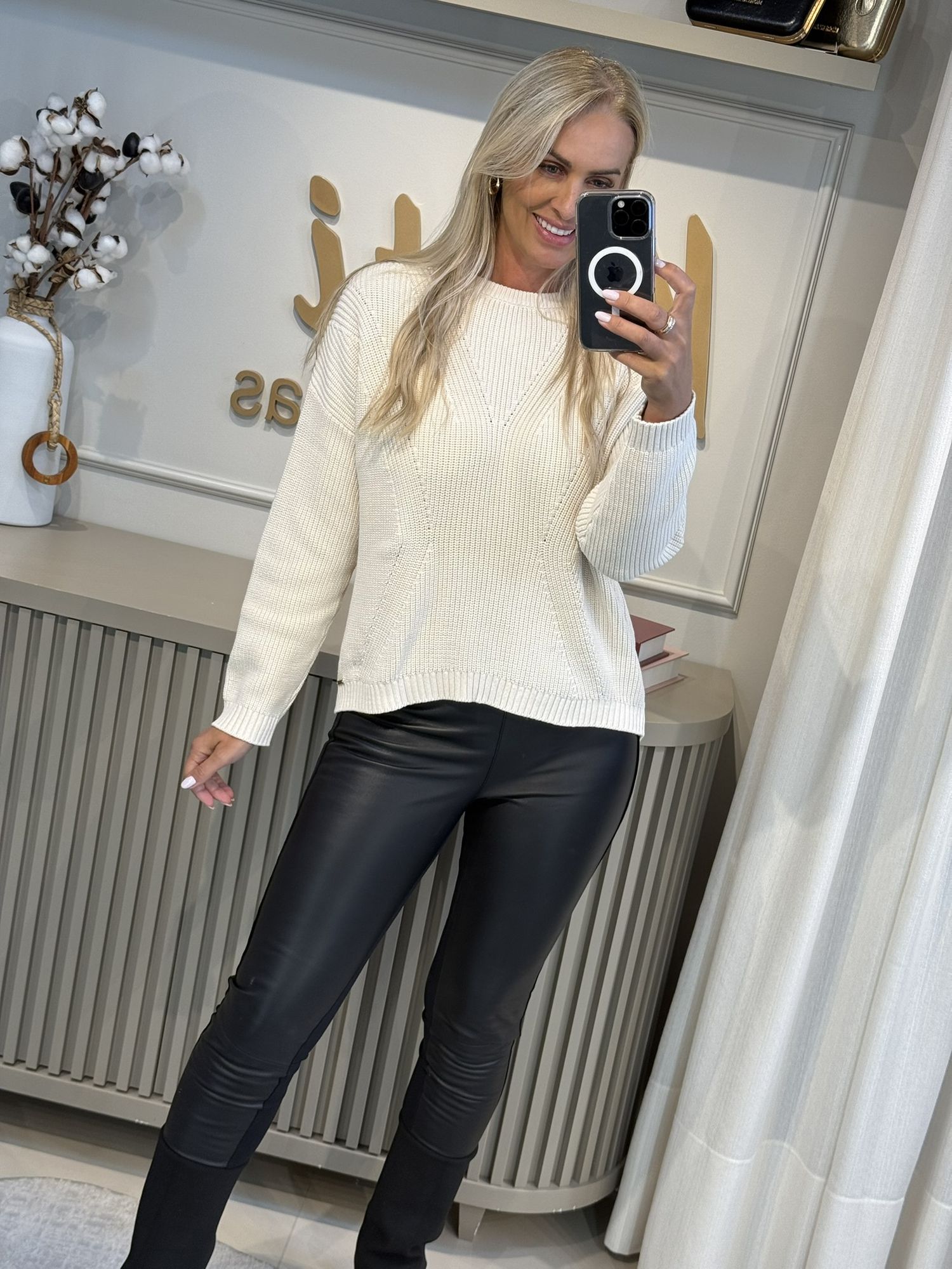 Blusa De Tricô Mullet Areia 