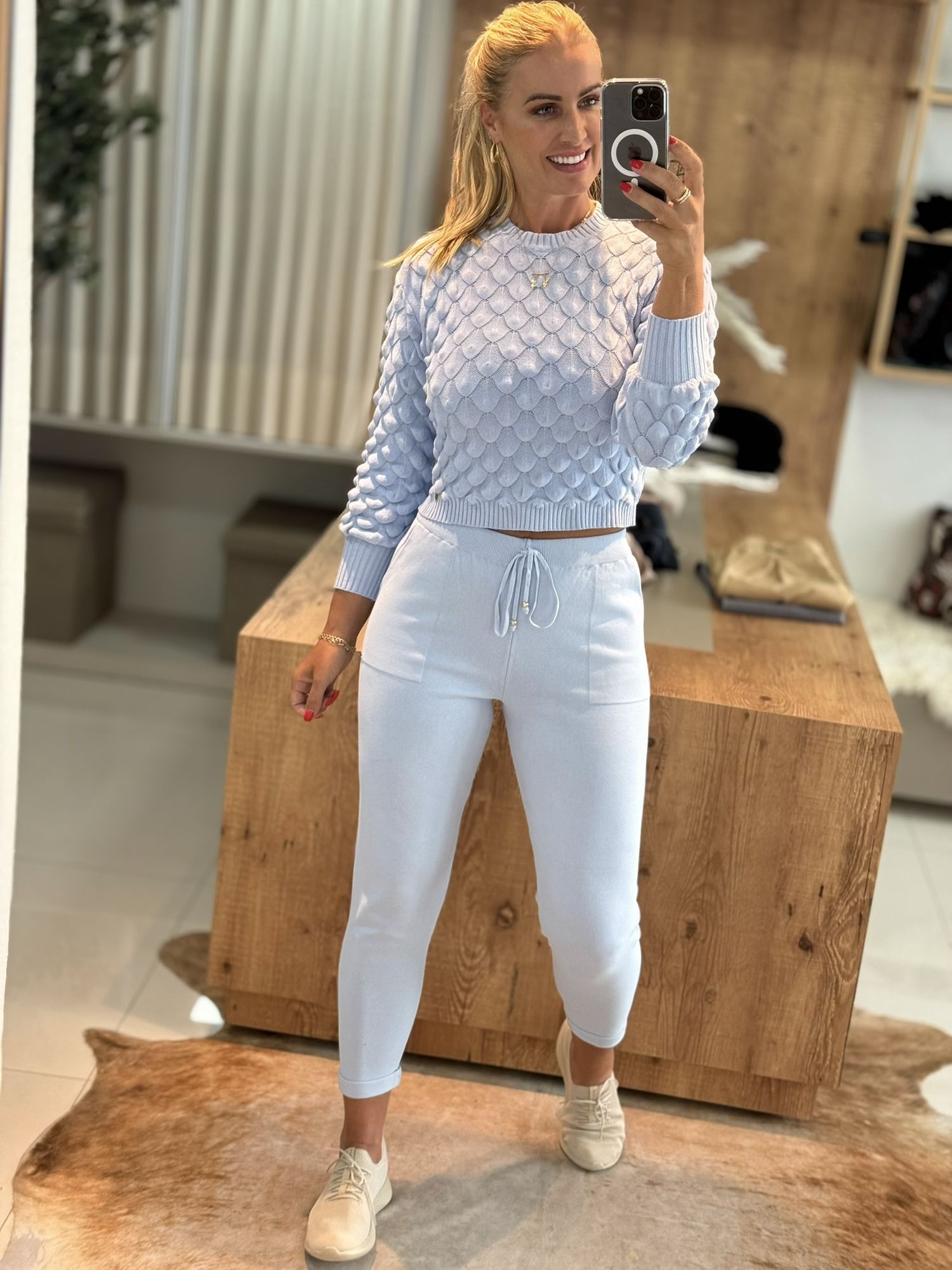 Blusa Ponto Escama Azul Bebe 