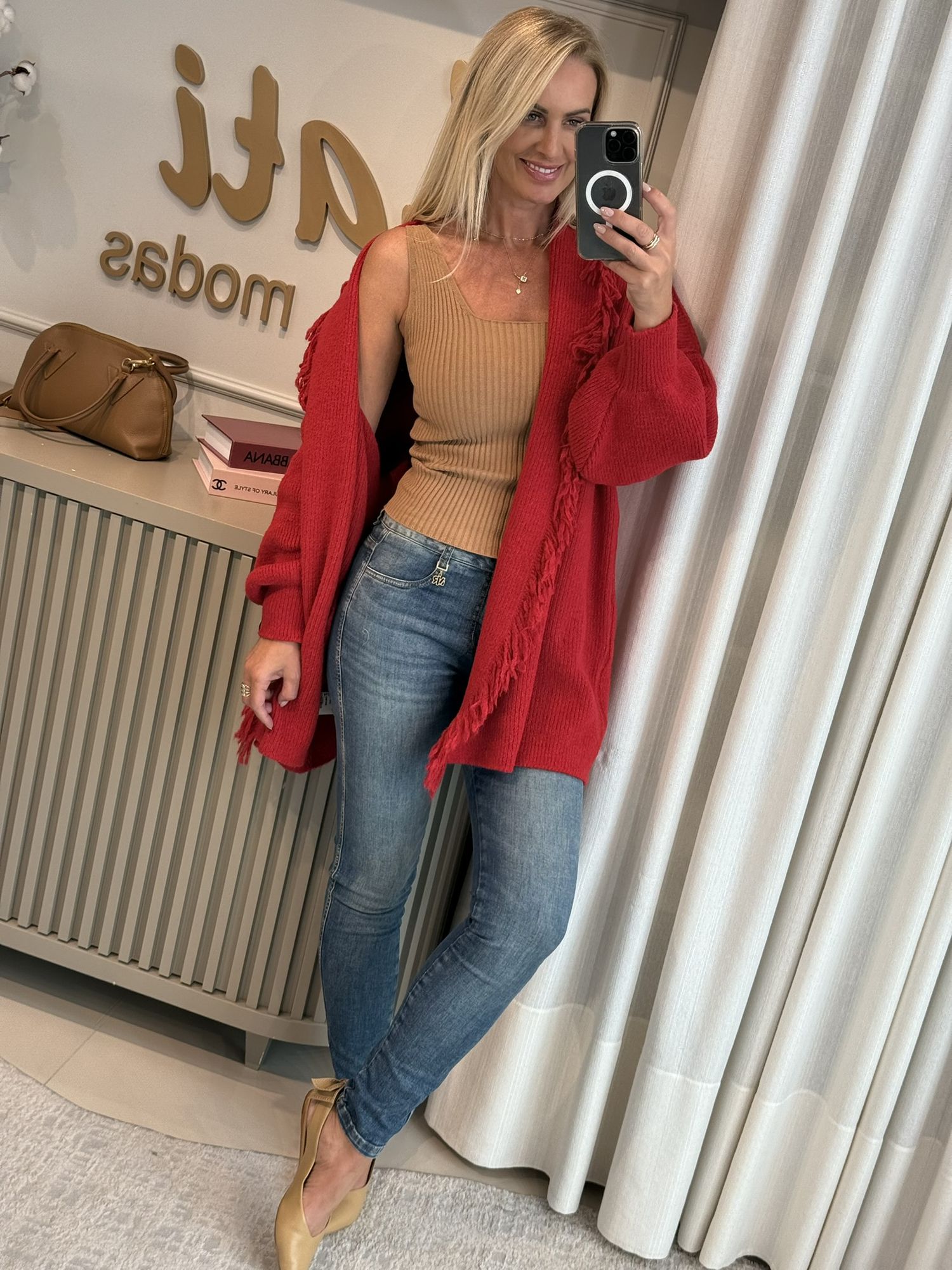 Casaco Biamar Com Franjas Vermelho 