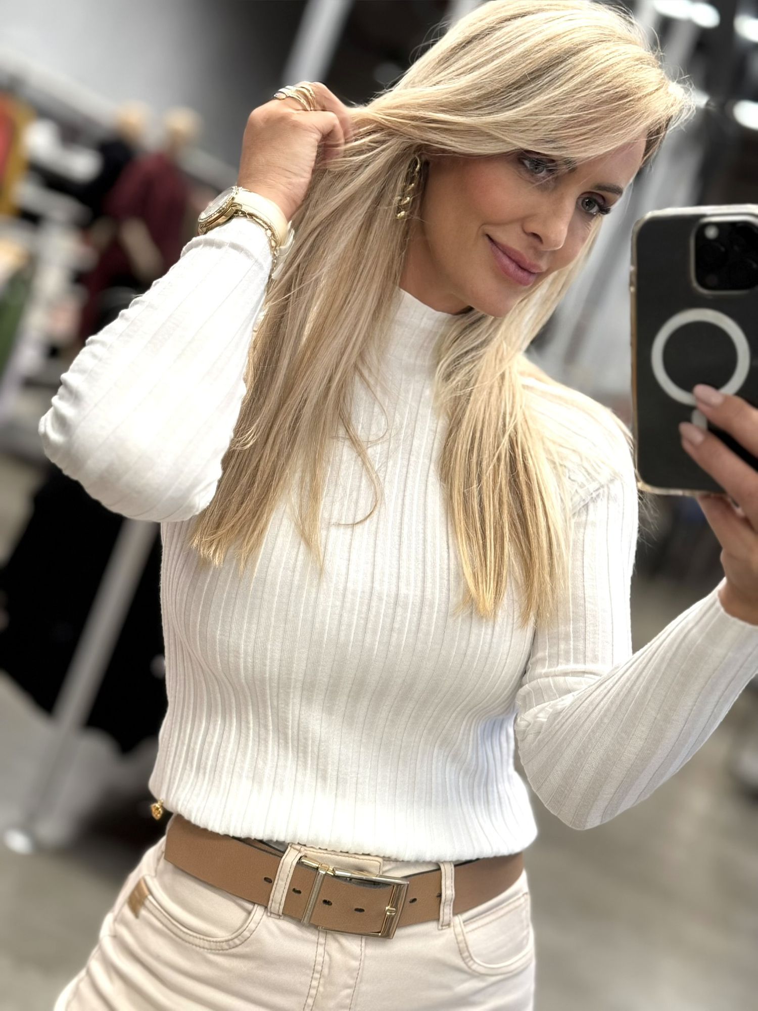 Blusa Biamar Canelada Off White 