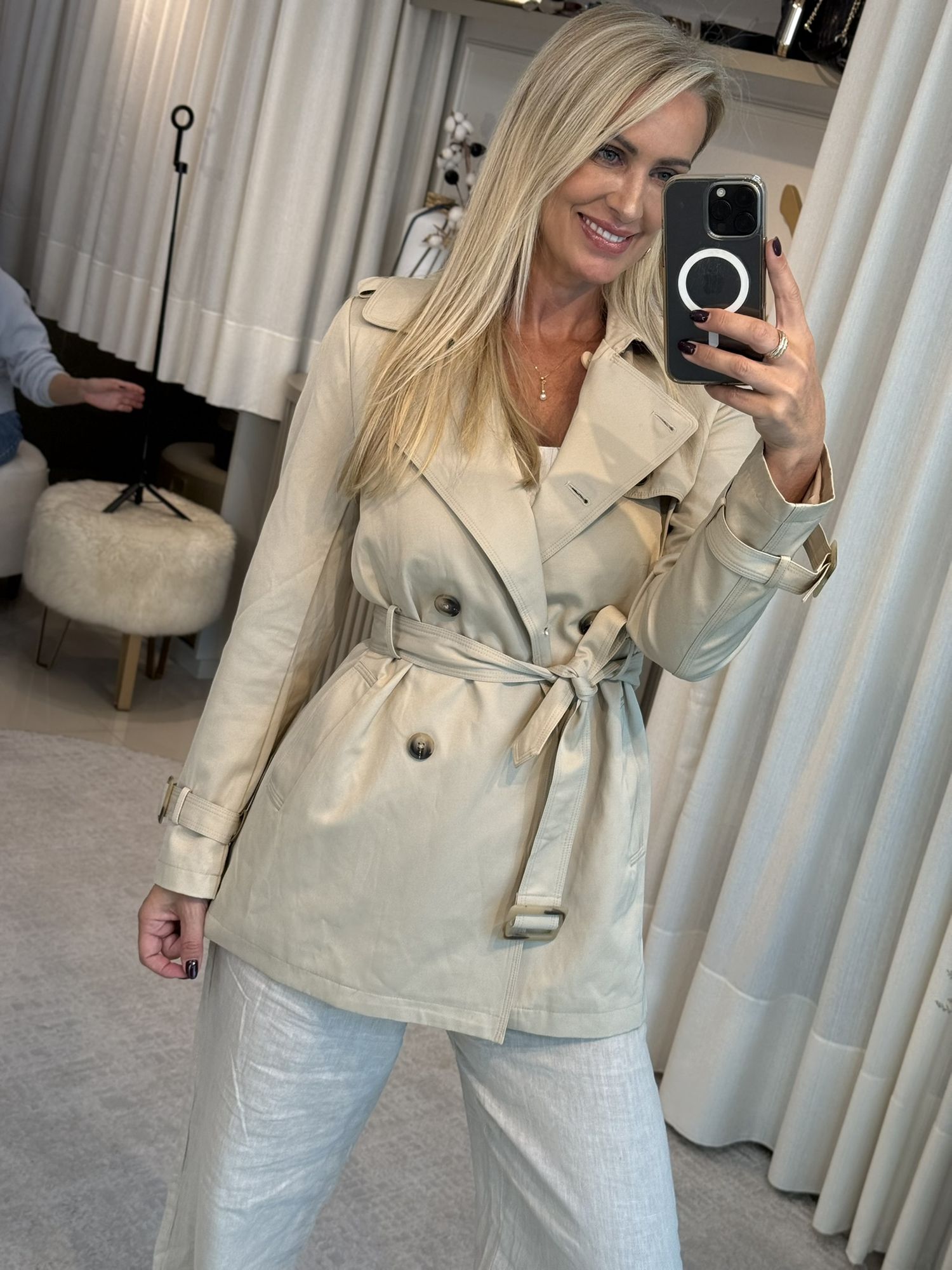 Casaco Alpelo Trenchcoat Com Cinto bege 0805
