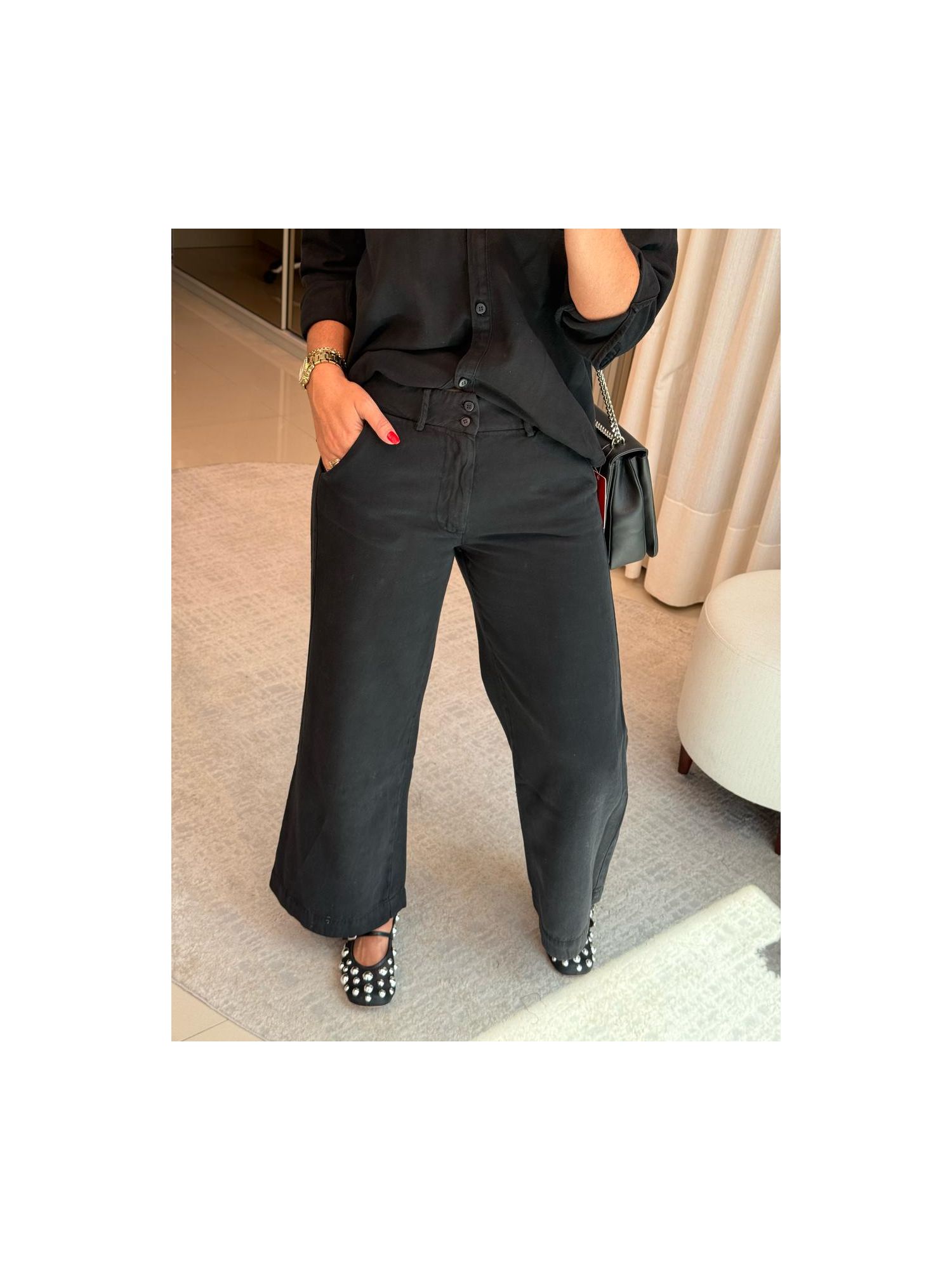 Calça Biamar De Sarja Reta Preto