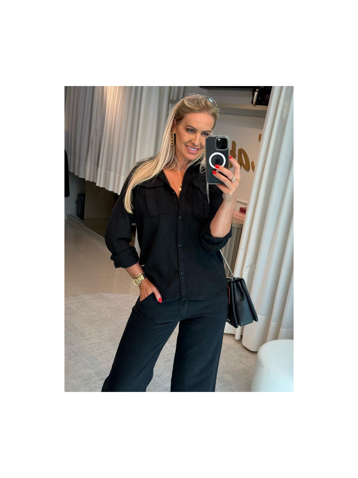 Camisa Biamar de Sarja Preto