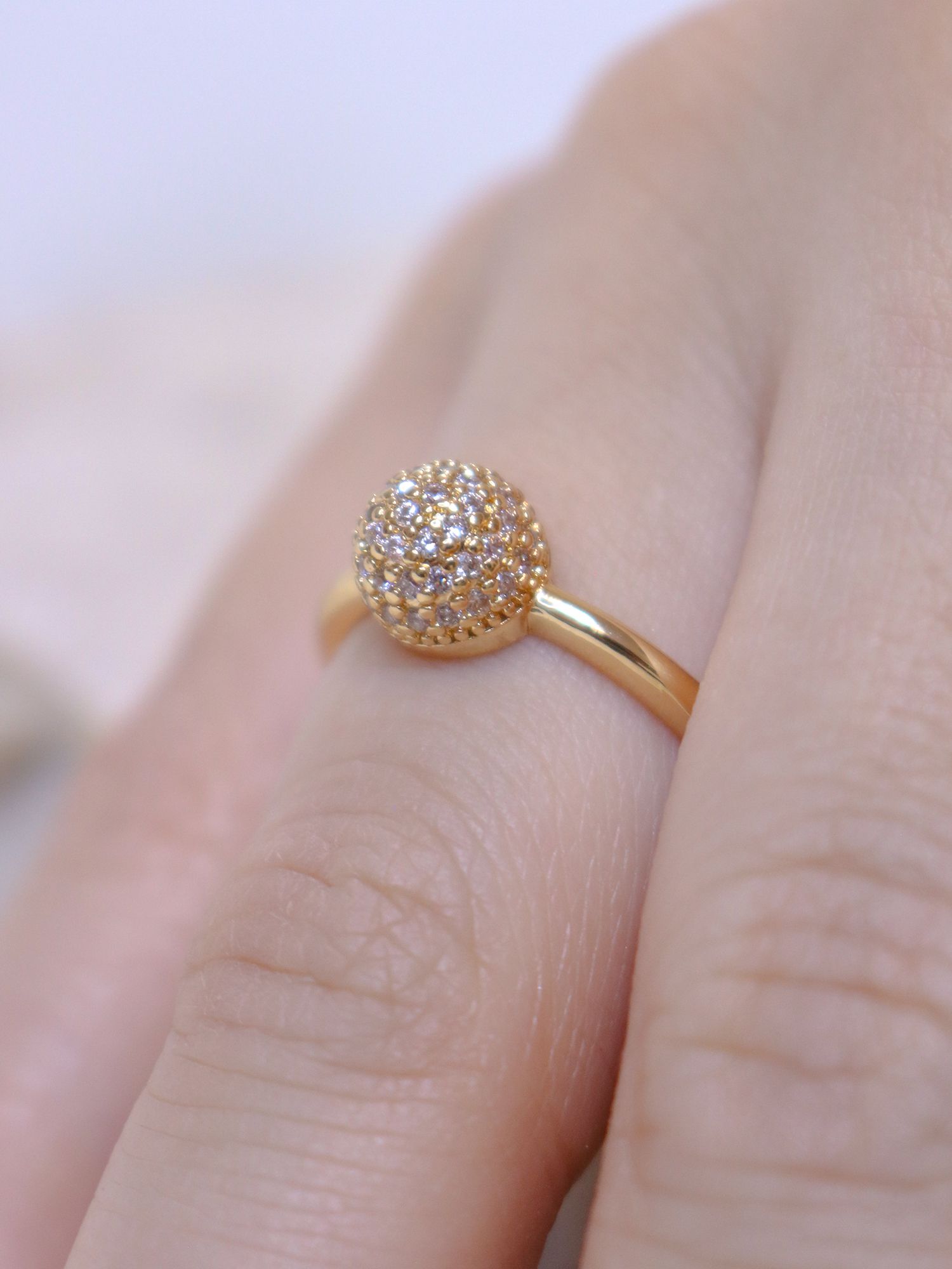 Anel chuveirinho cravejado dourado - MISS MODA BIJU