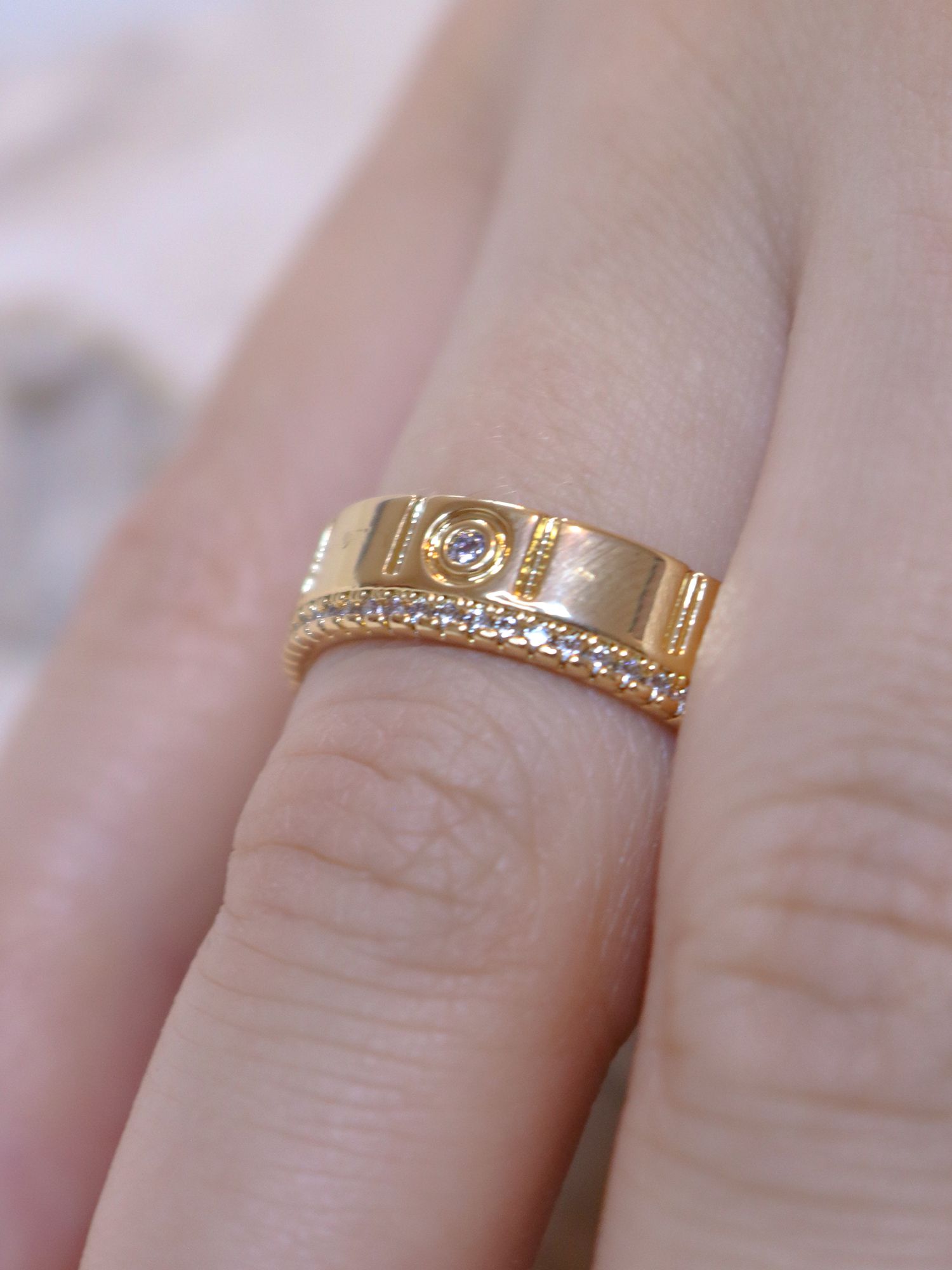 Anel aliança aparador dourado - MISS MODA BIJU