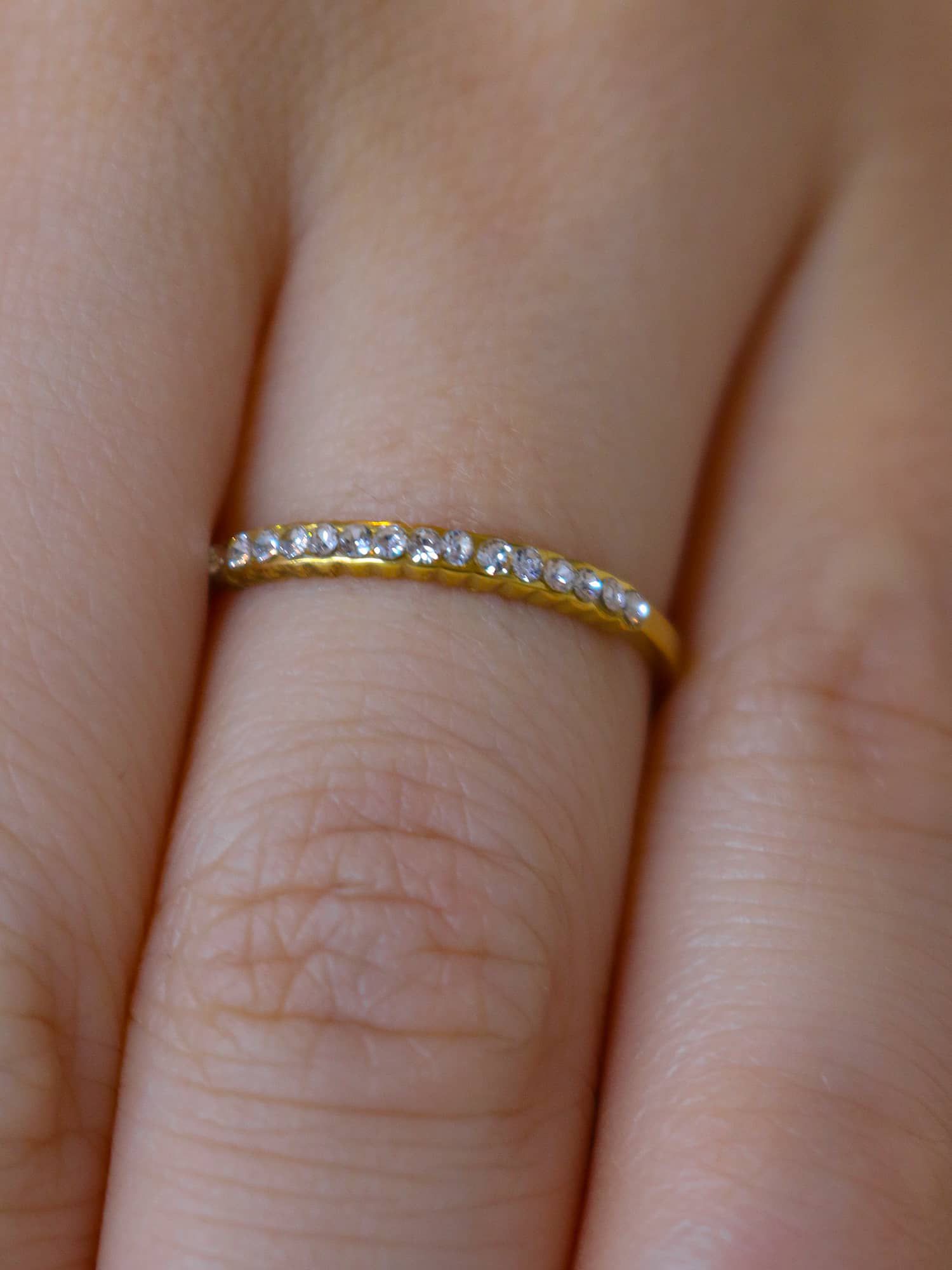 Anel strass dourado - MISS MODA BIJU