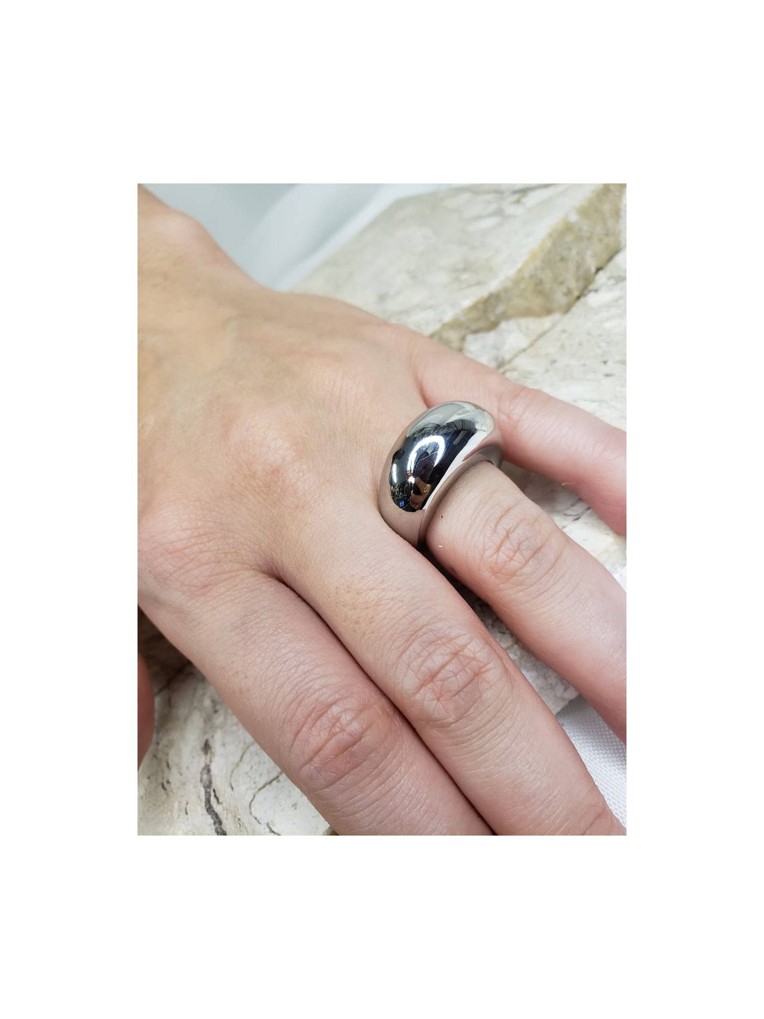 Anel bold prata - MISS MODA BIJU