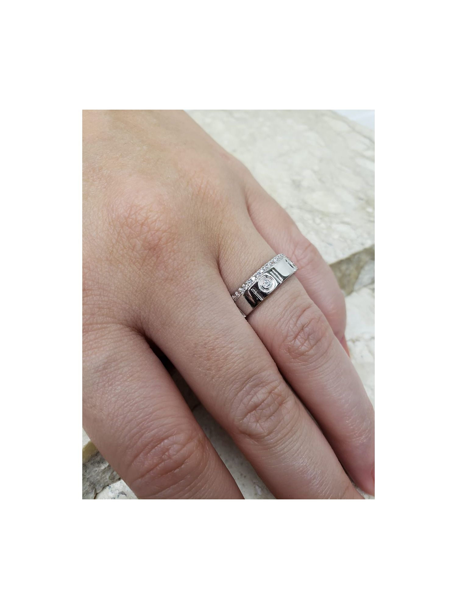 Anel aliança aparador prata - MISS MODA BIJU