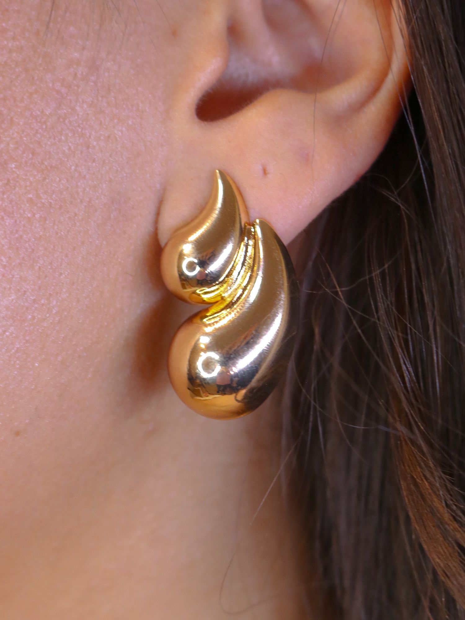 Brinco gota dupla - MISS MODA BIJU