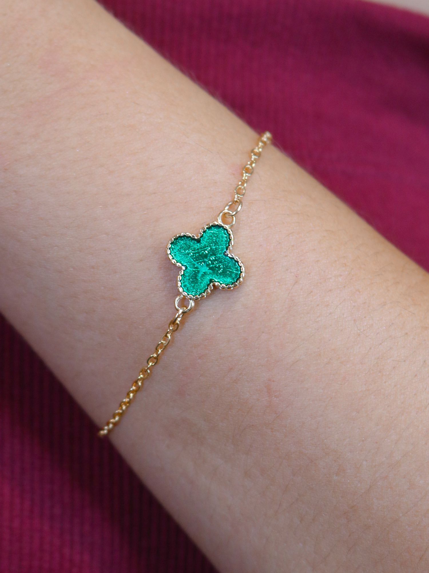 Pulseira trevo verde - MISS MODA BIJU