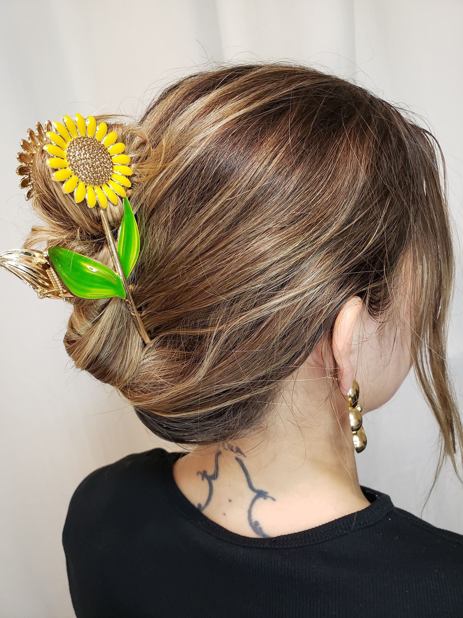 Presilha grande de girassol - MISS MODA BIJU