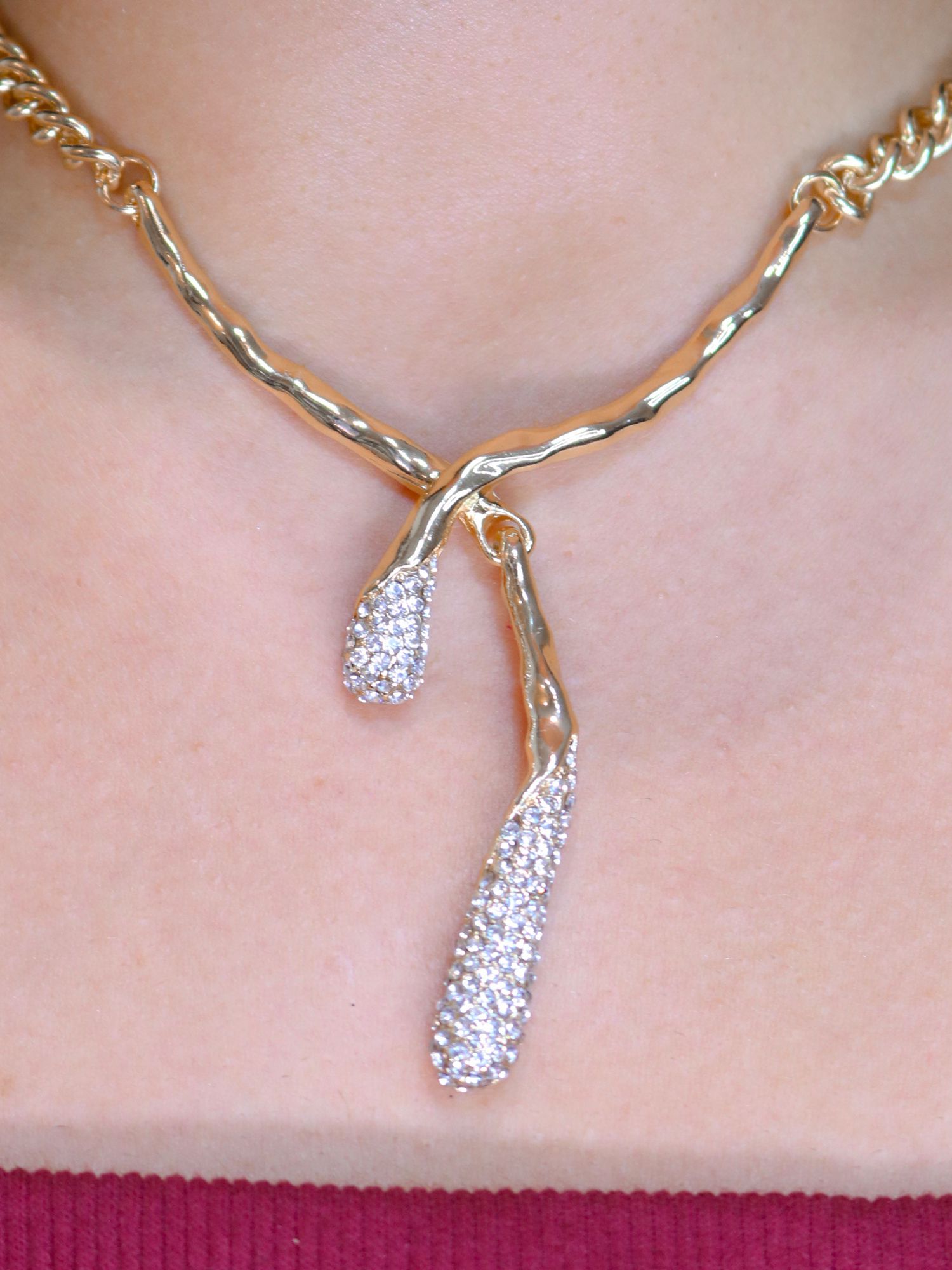 Colar orgânico cruzado - MISS MODA BIJU