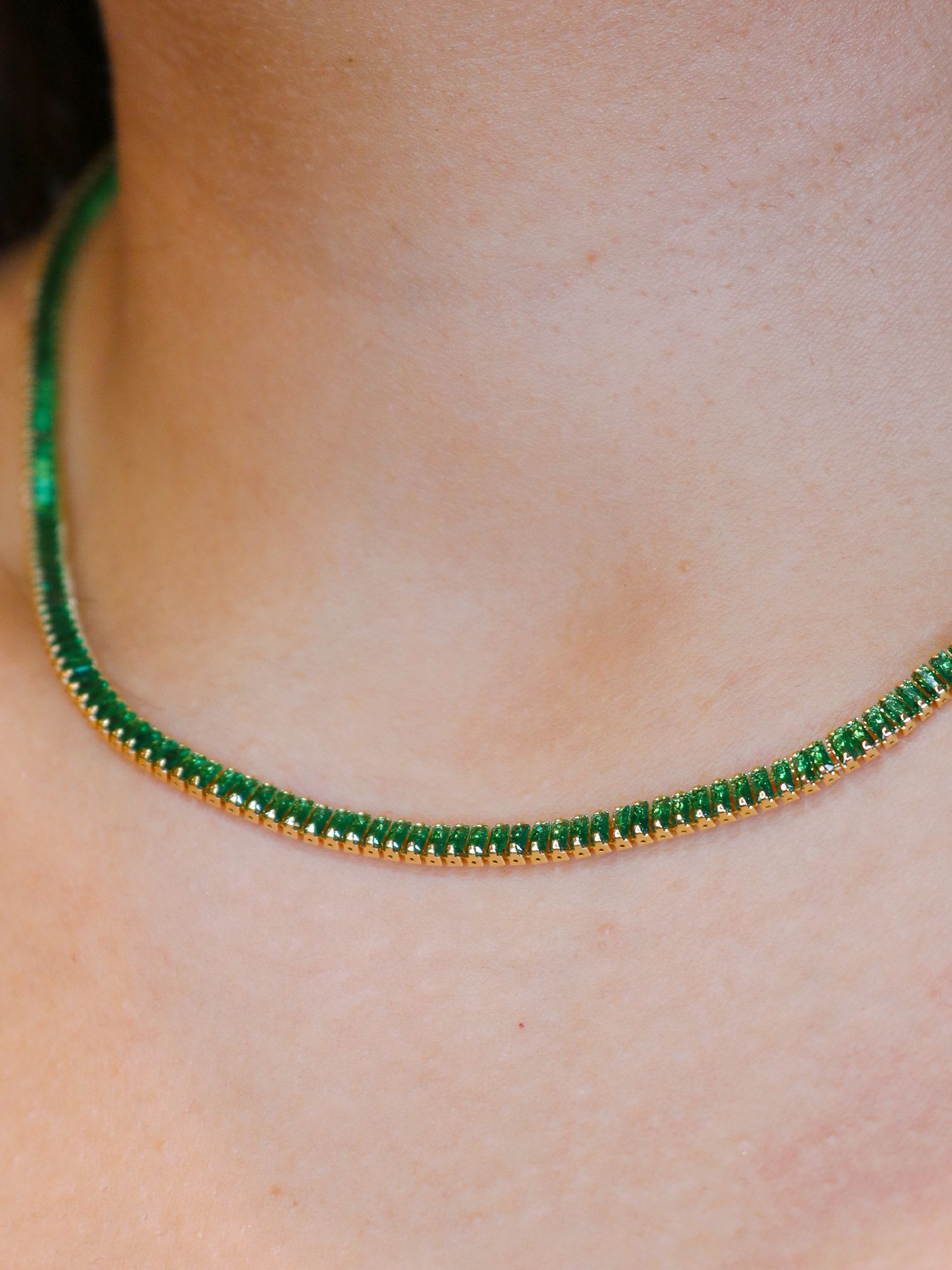 Riviera retangular verde 3mm - MISS MODA BIJU