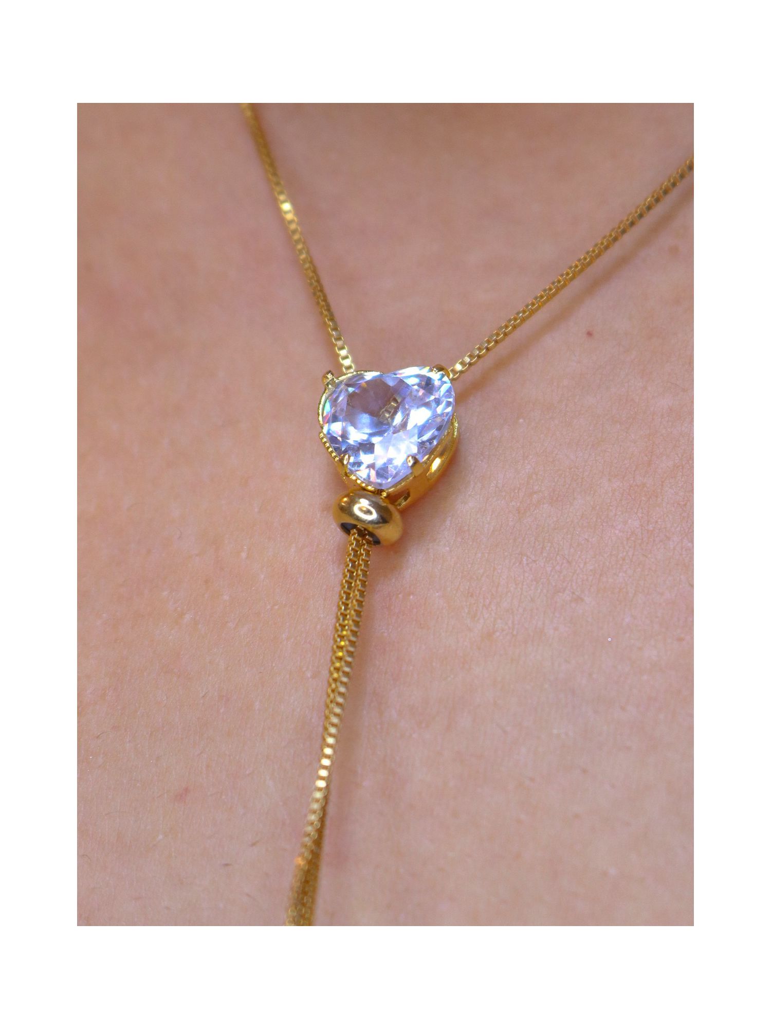 Colar Gravata Coração - MISS MODA BIJU