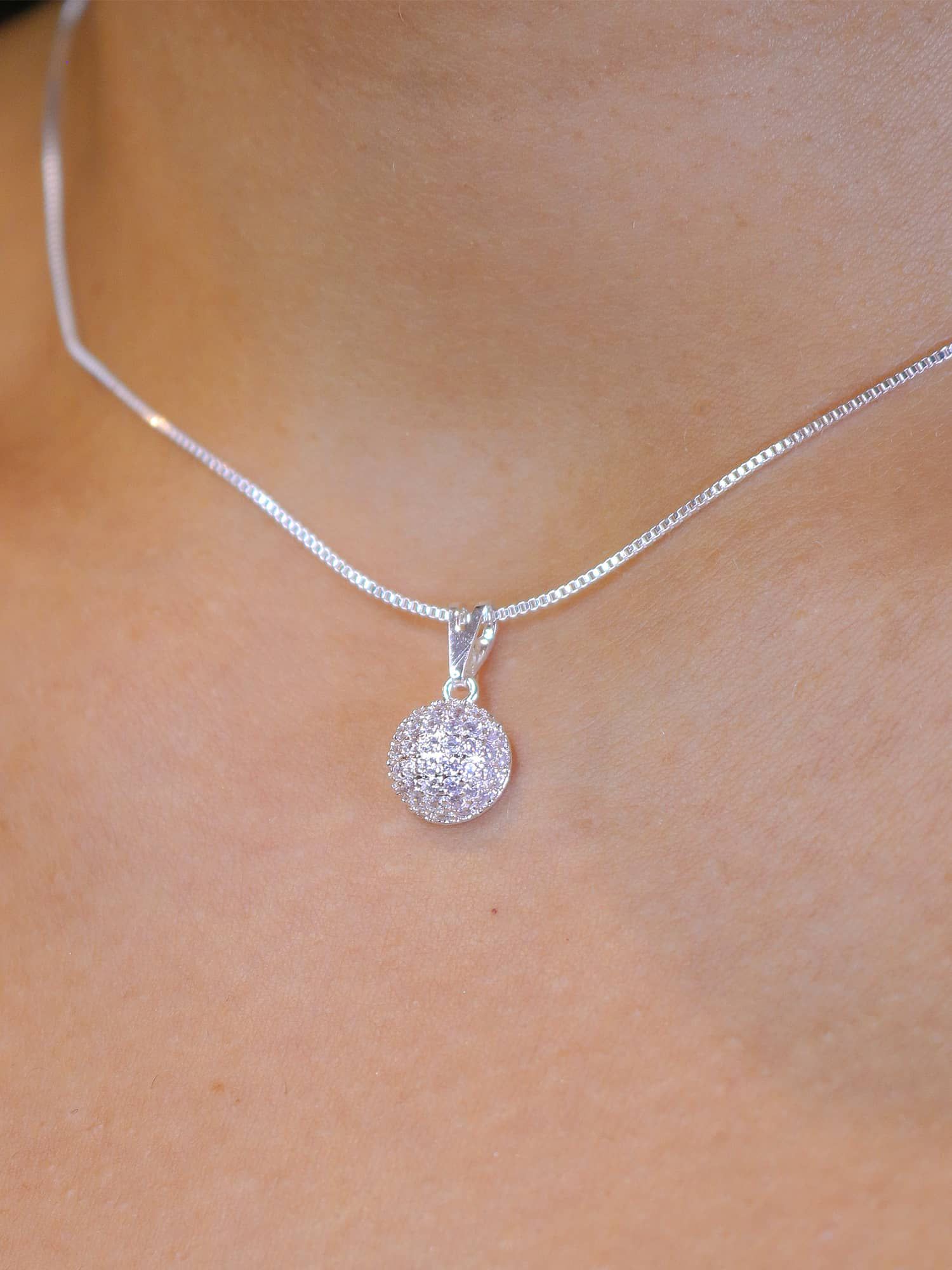 Colar meia bola cravejado - MISS MODA BIJU