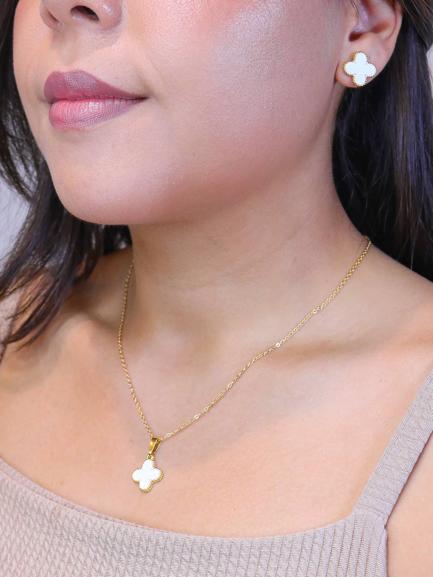 Conjunto trevo branco - MISS MODA BIJU